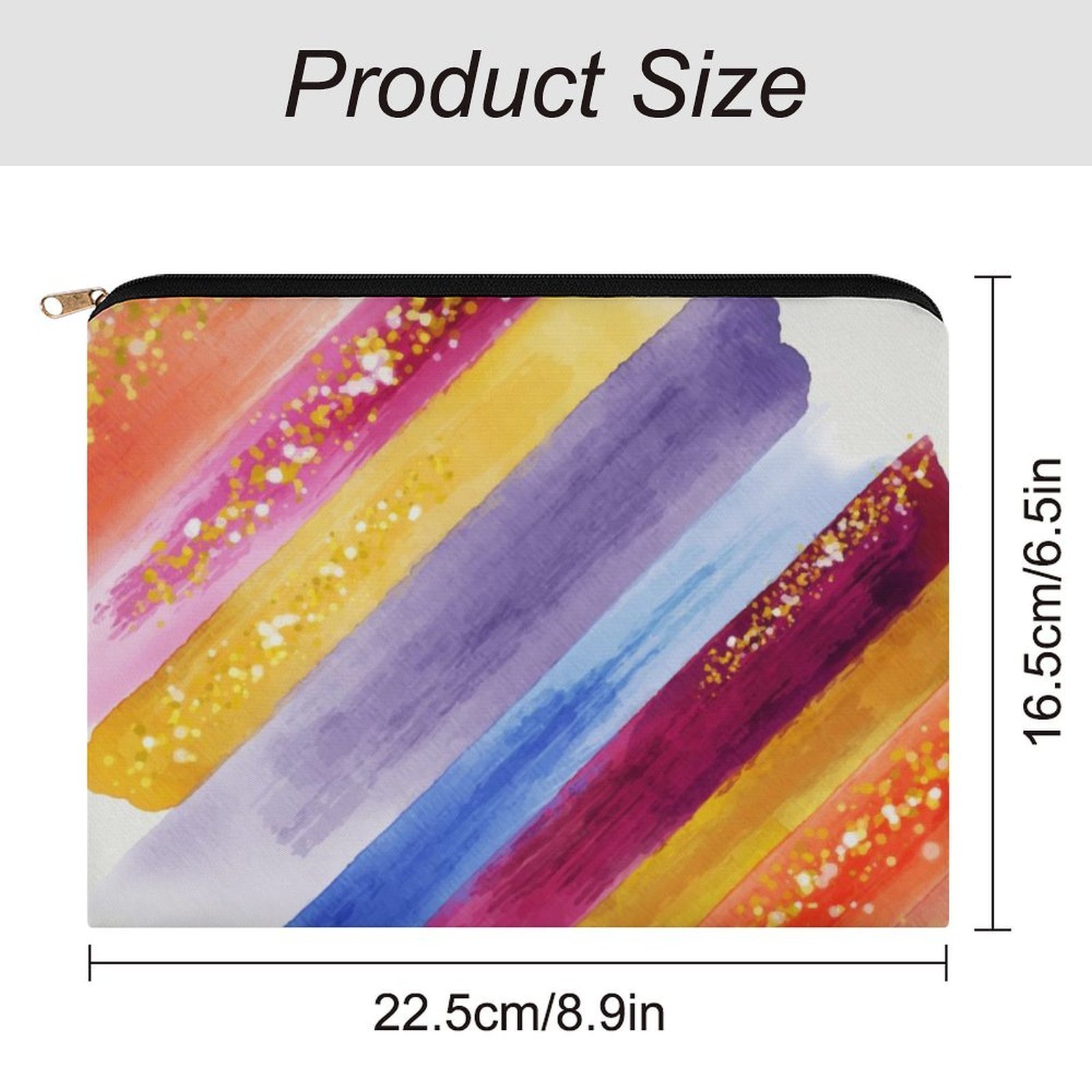 Big pouch floral abstract pattern 8.9"(L) × 6.5"(W) - Image 2