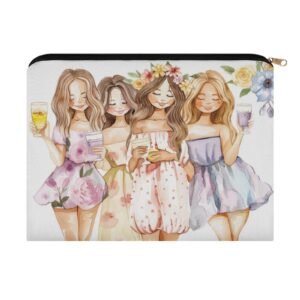 Big pouch bag floral abstract pattern 8.9"(L) × 6.5"(W)