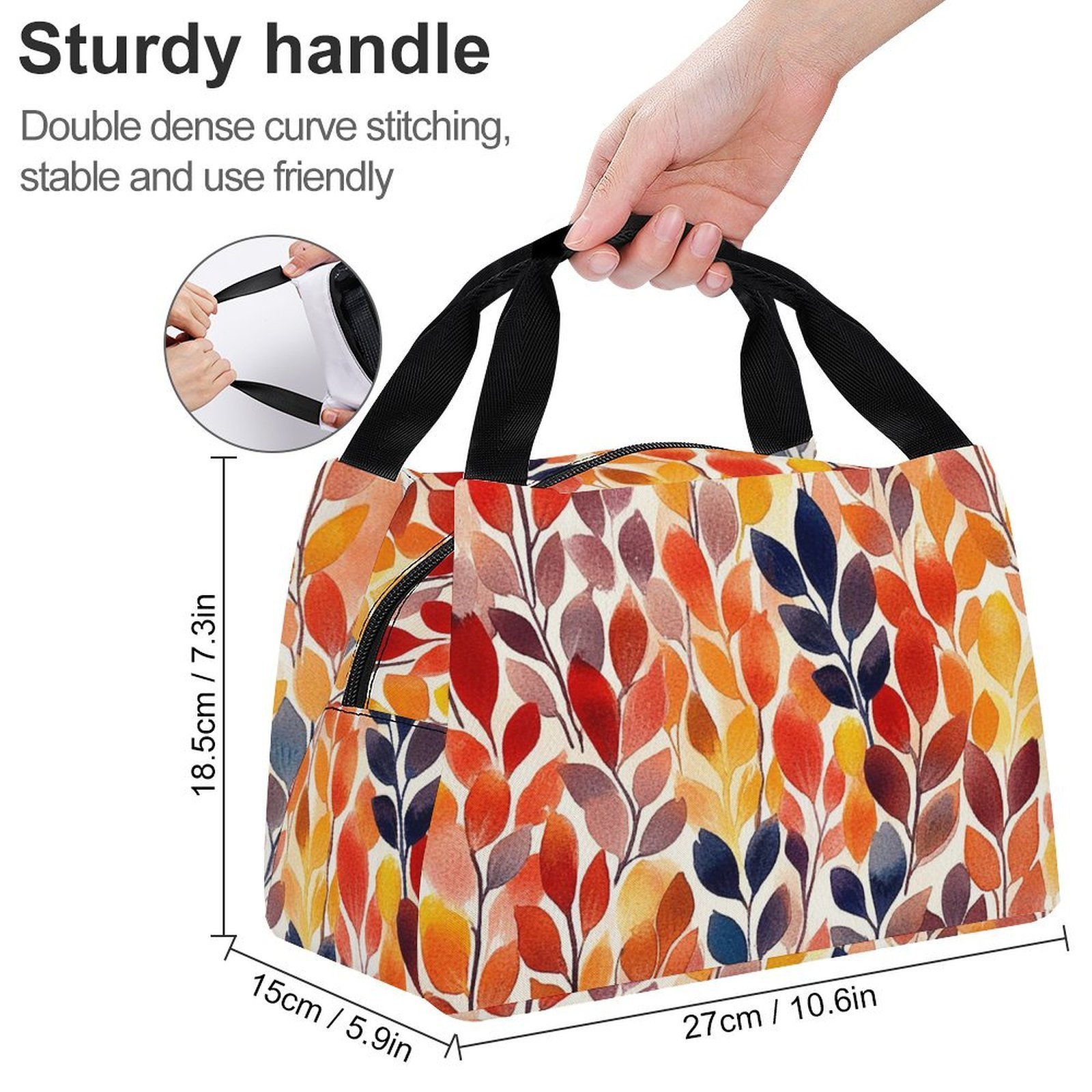 Reusable water resistant lunch bag tote for work, picnics, outdoor, traveling or shopping easy carry - Image 2