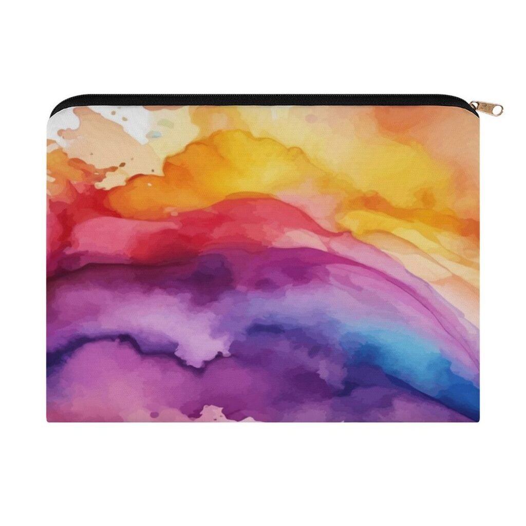 Big pouch bag floral abstract pattern 8.9"(L) × 6.5"(W)