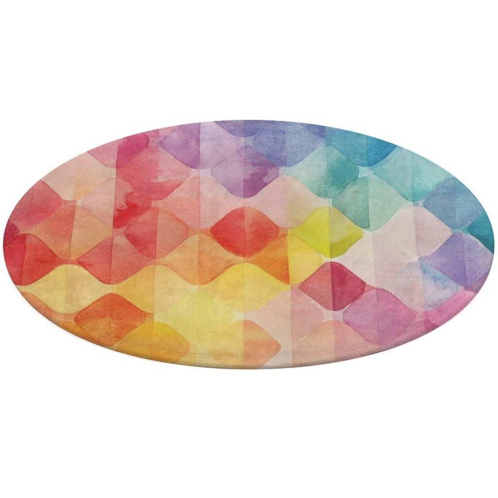 Designer Velvet Floor Mat Multicolor 90*90cm
