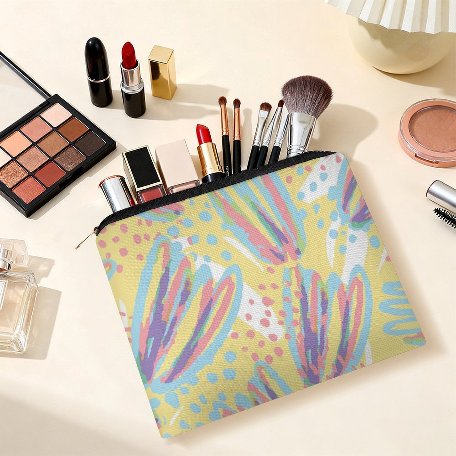 Big pouch floral abstract pattern 8.9"(L) × 6.5"(W) - Image 6