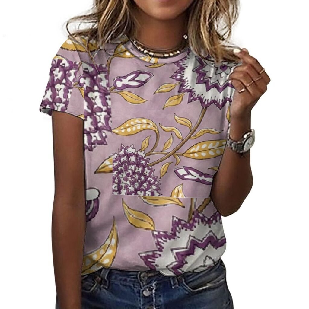 floral All-Over Print Women's Cotton T-Shirt
