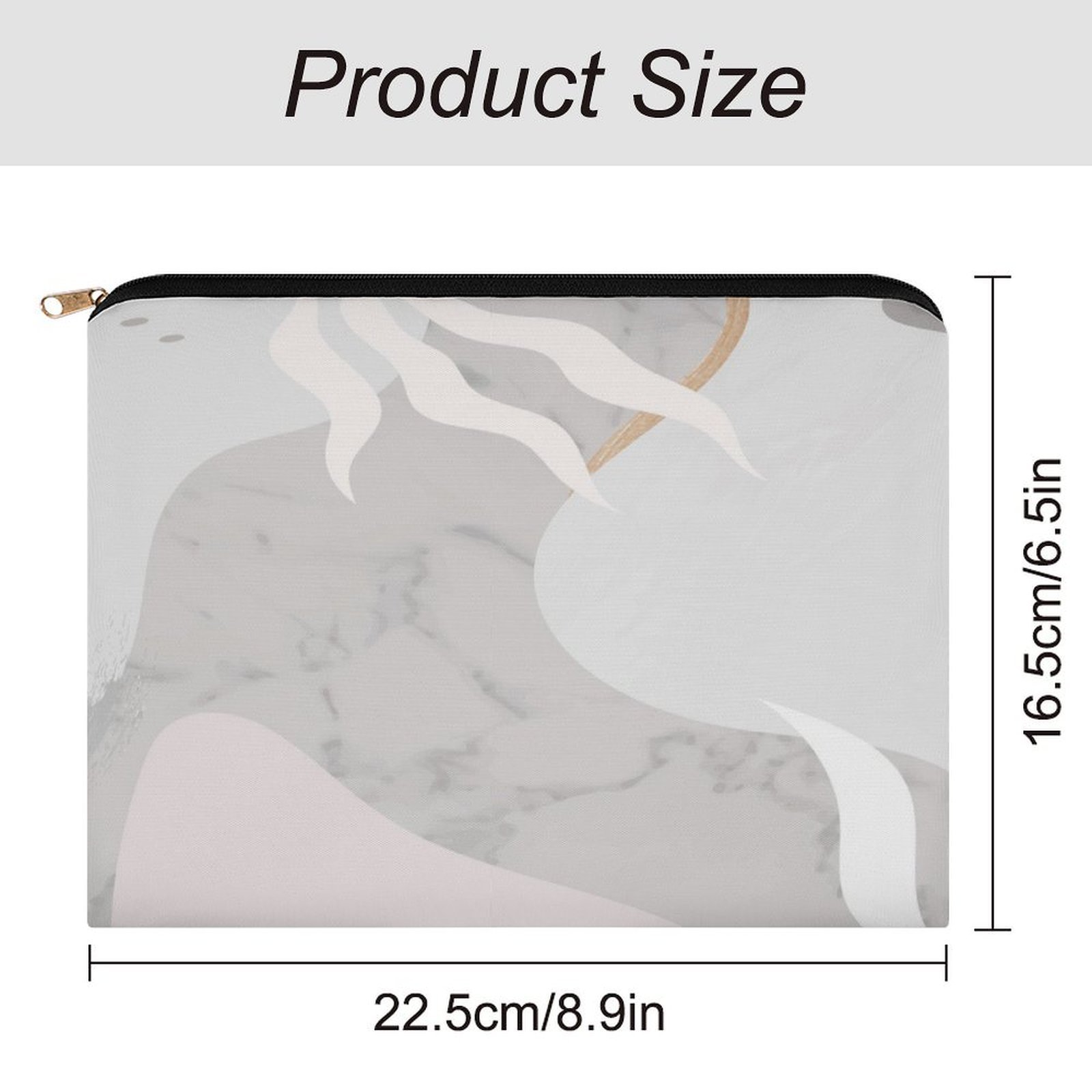 Big pouch floral abstract pattern 8.9"(L) × 6.5"(W) - Image 2