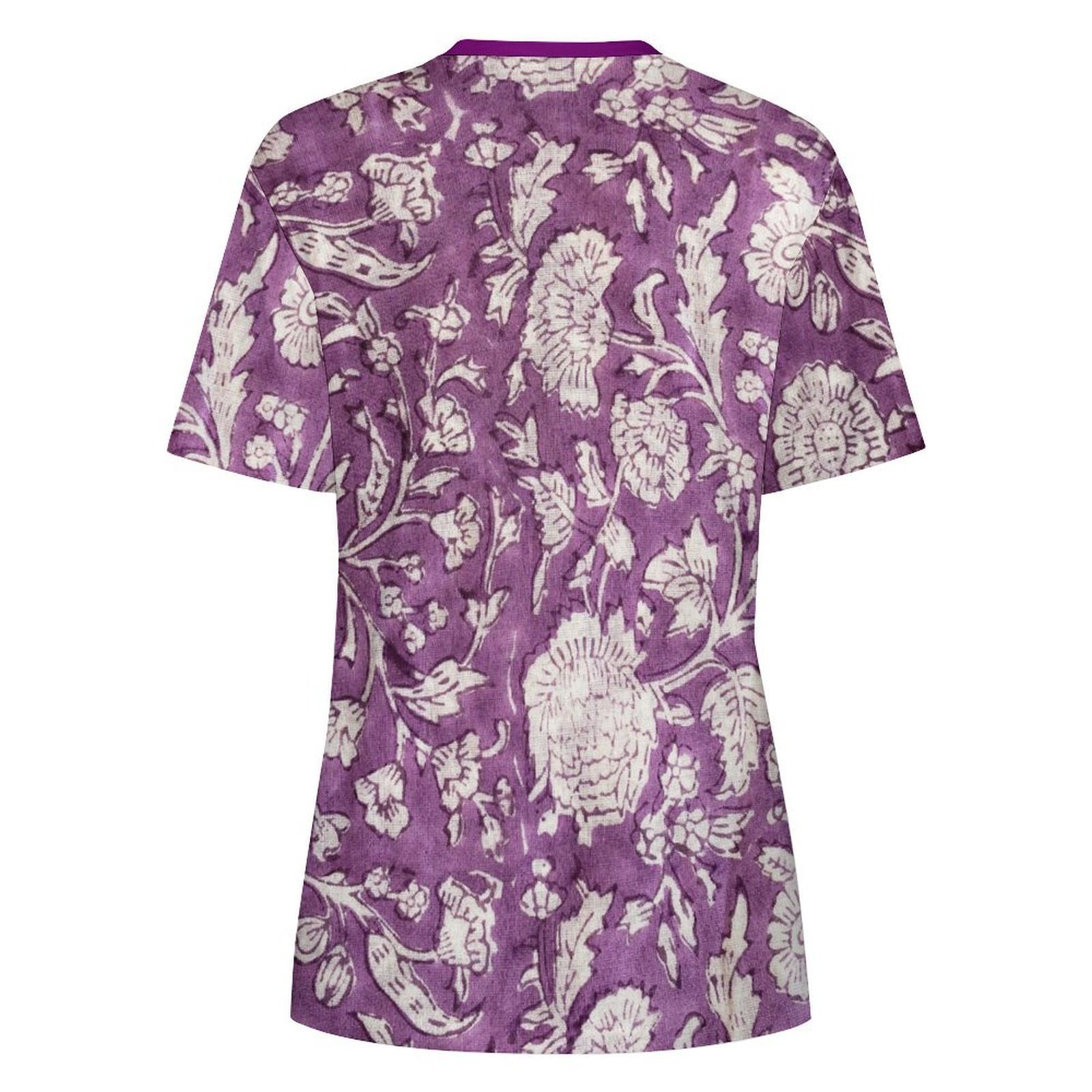 purple flowers All-Over Print Women's Cotton T-Shirt - Image 2