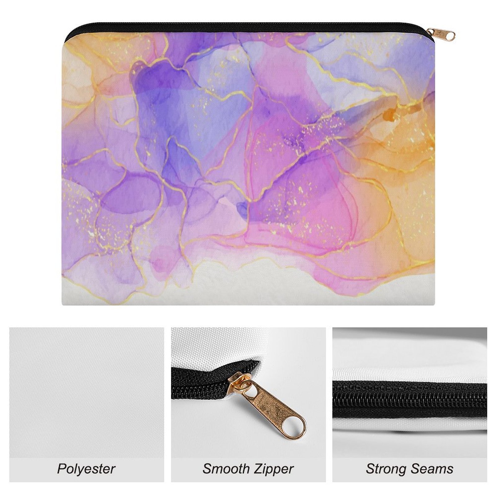 Big pouch floral abstract pattern 8.9"(L) × 6.5"(W) - Image 7