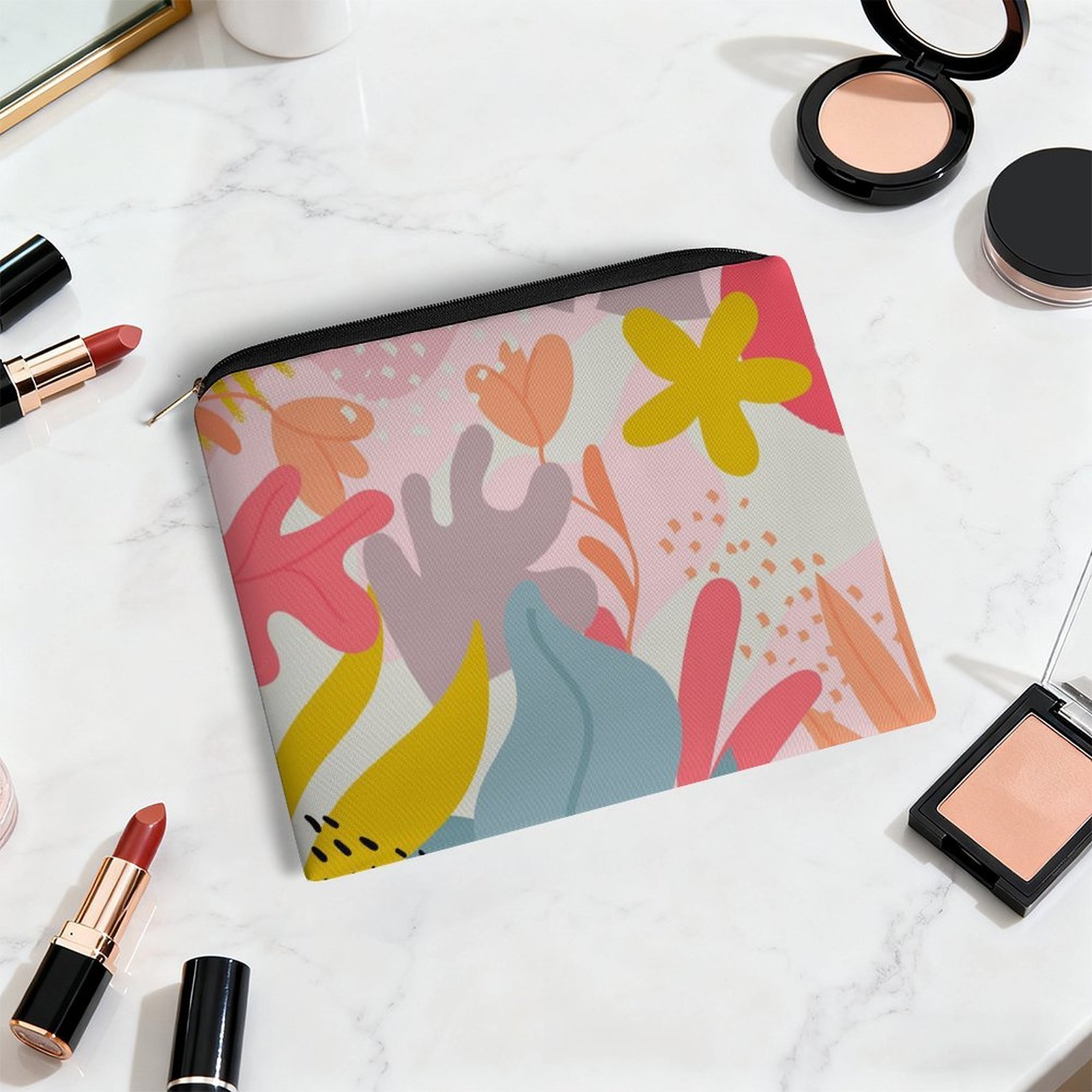 Big pouch floral abstract pattern 8.9"(L) × 6.5"(W) - Image 5