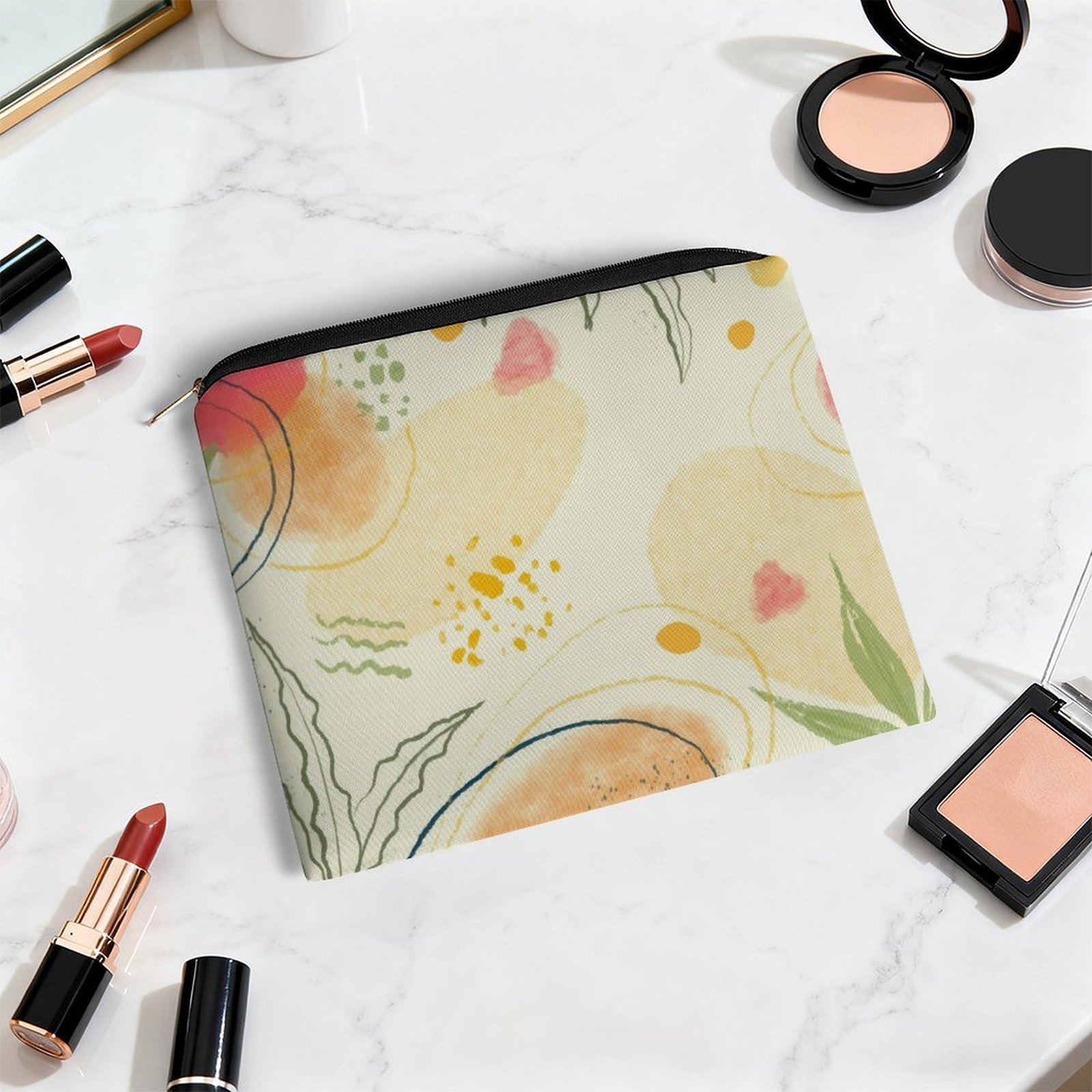 Big pouch floral abstract pattern 8.9"(L) × 6.5"(W) - Image 5