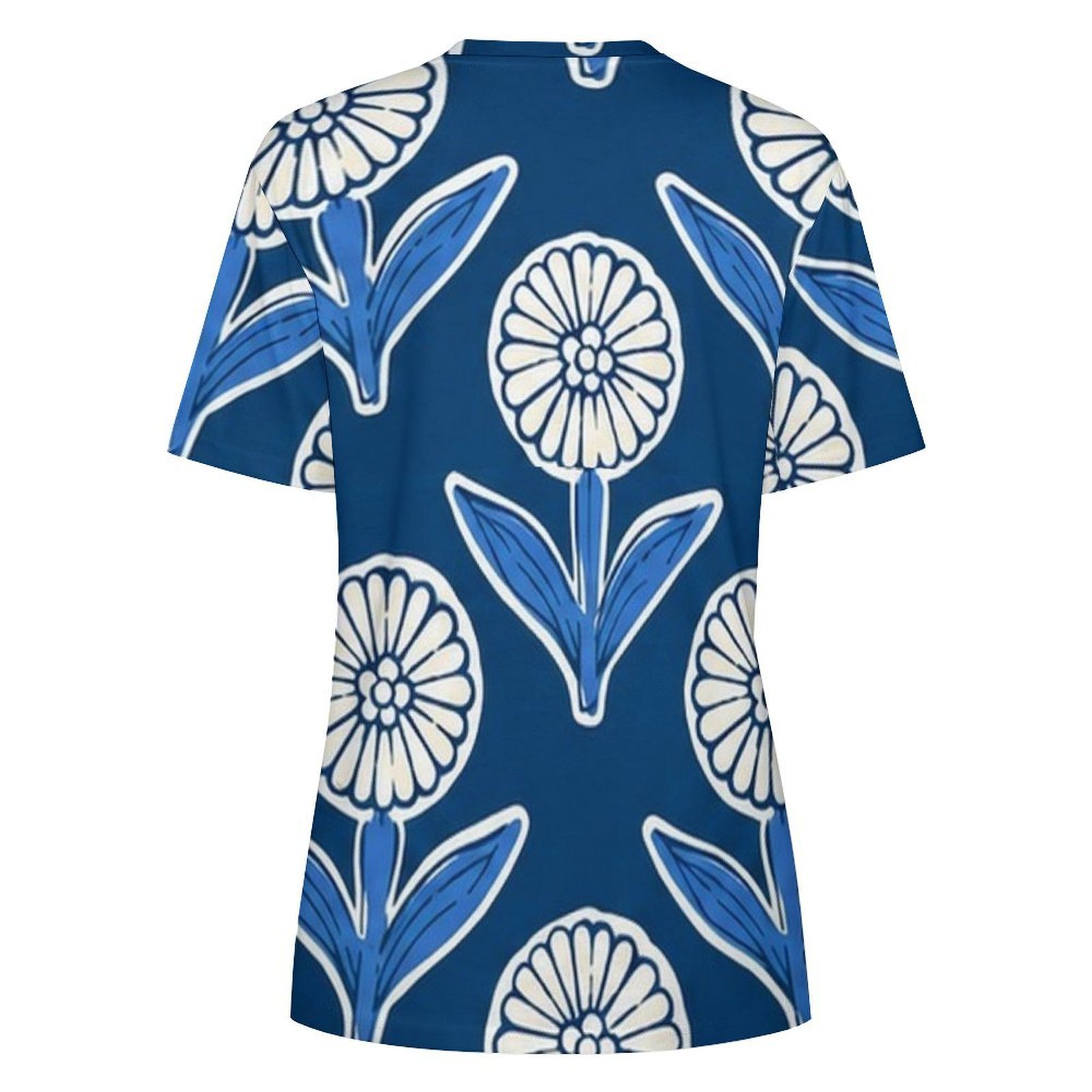 floral design All-Over Print Women's Cotton T-Shirt - Image 2