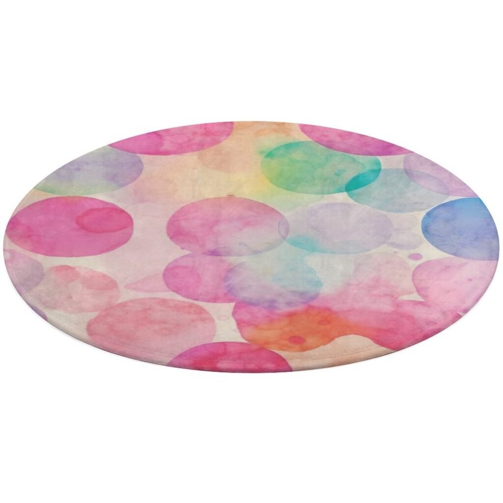 Designer Area Rug Circular Carpet multicolor