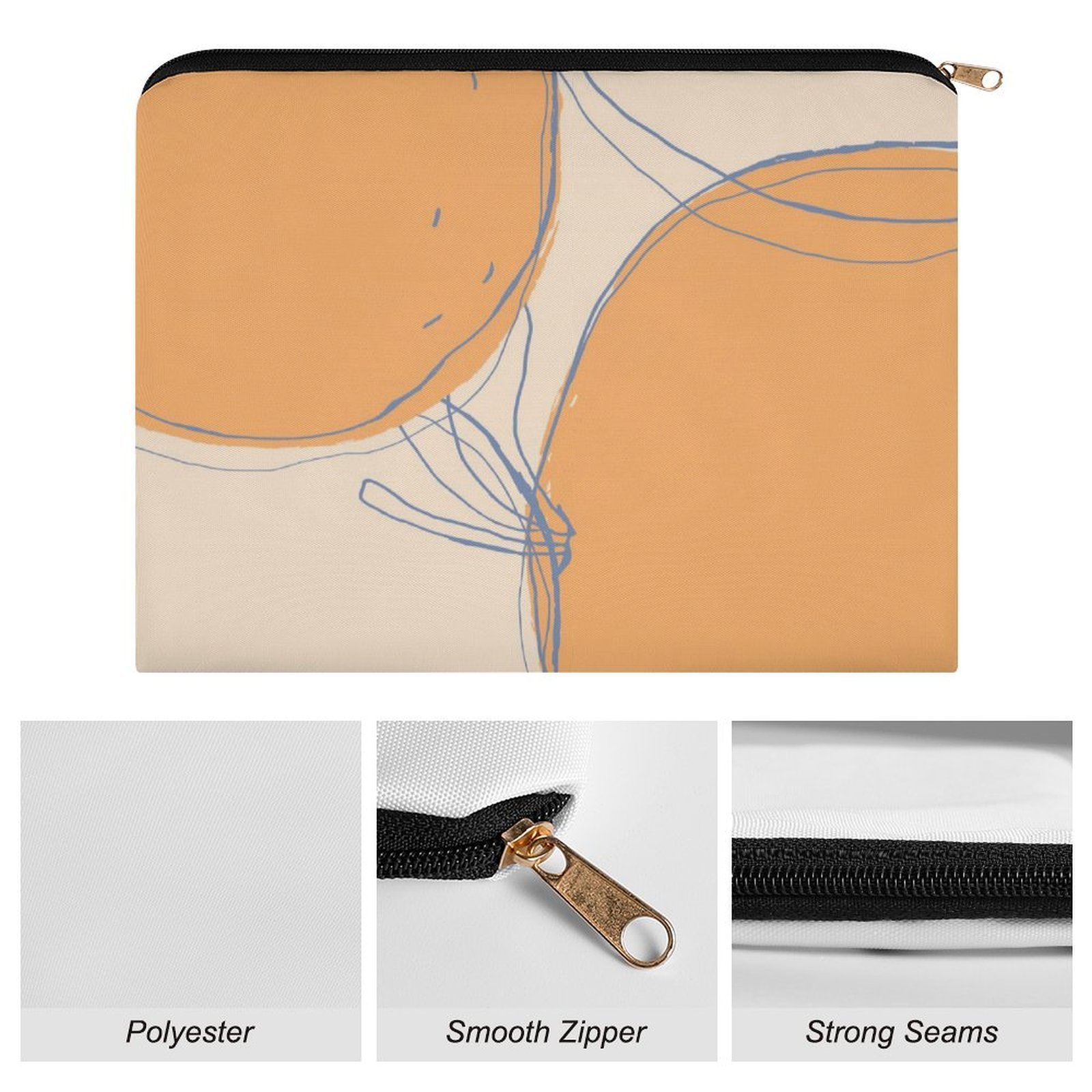 Big pouch floral abstract pattern 8.9"(L) × 6.5"(W) - Image 7