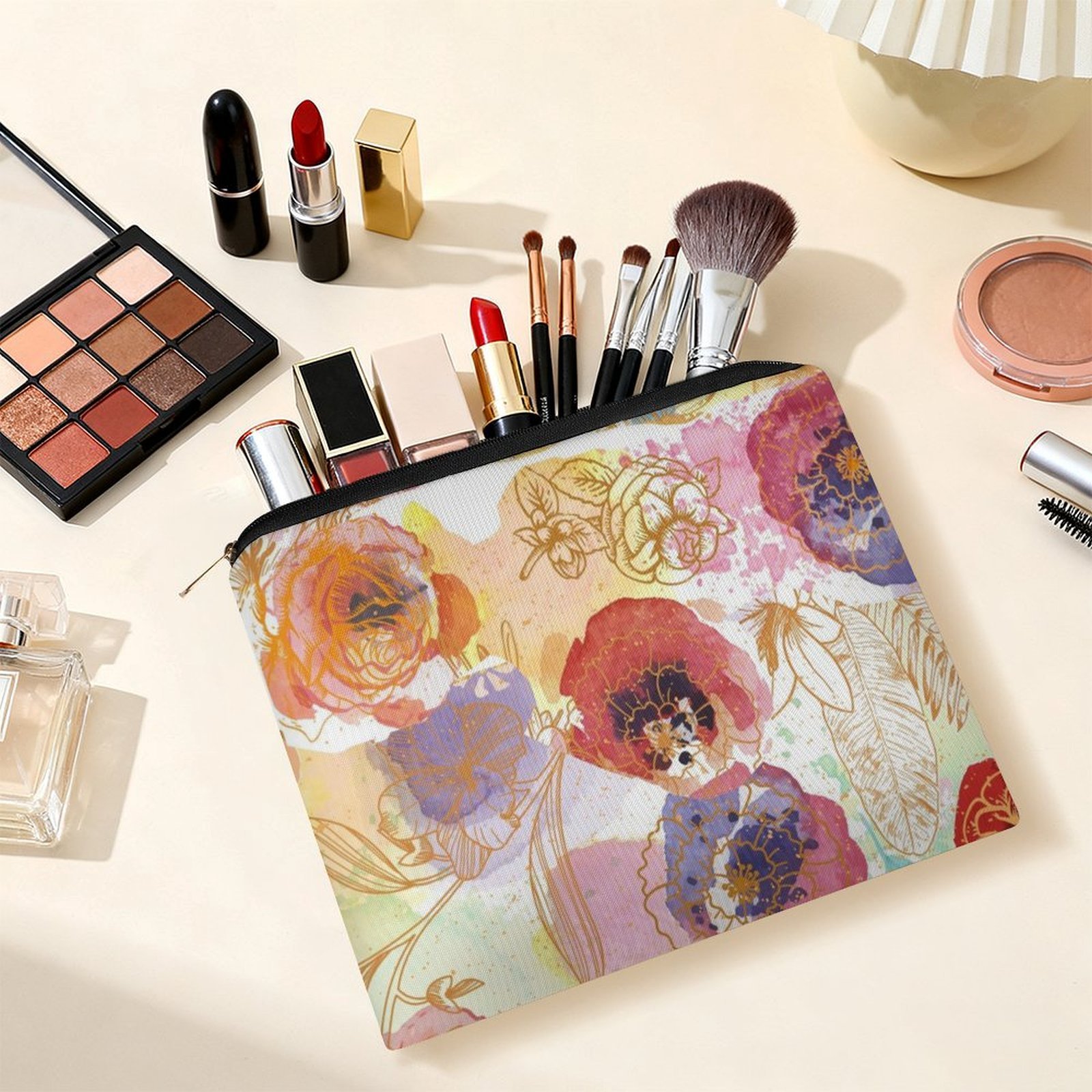 Big pouch bag floral abstract pattern 8.9"(L) × 6.5"(W) - Image 6