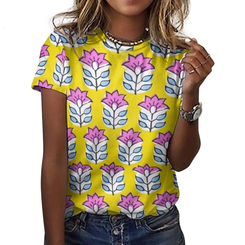 floral All-Over Print Women's Cotton T-Shirt