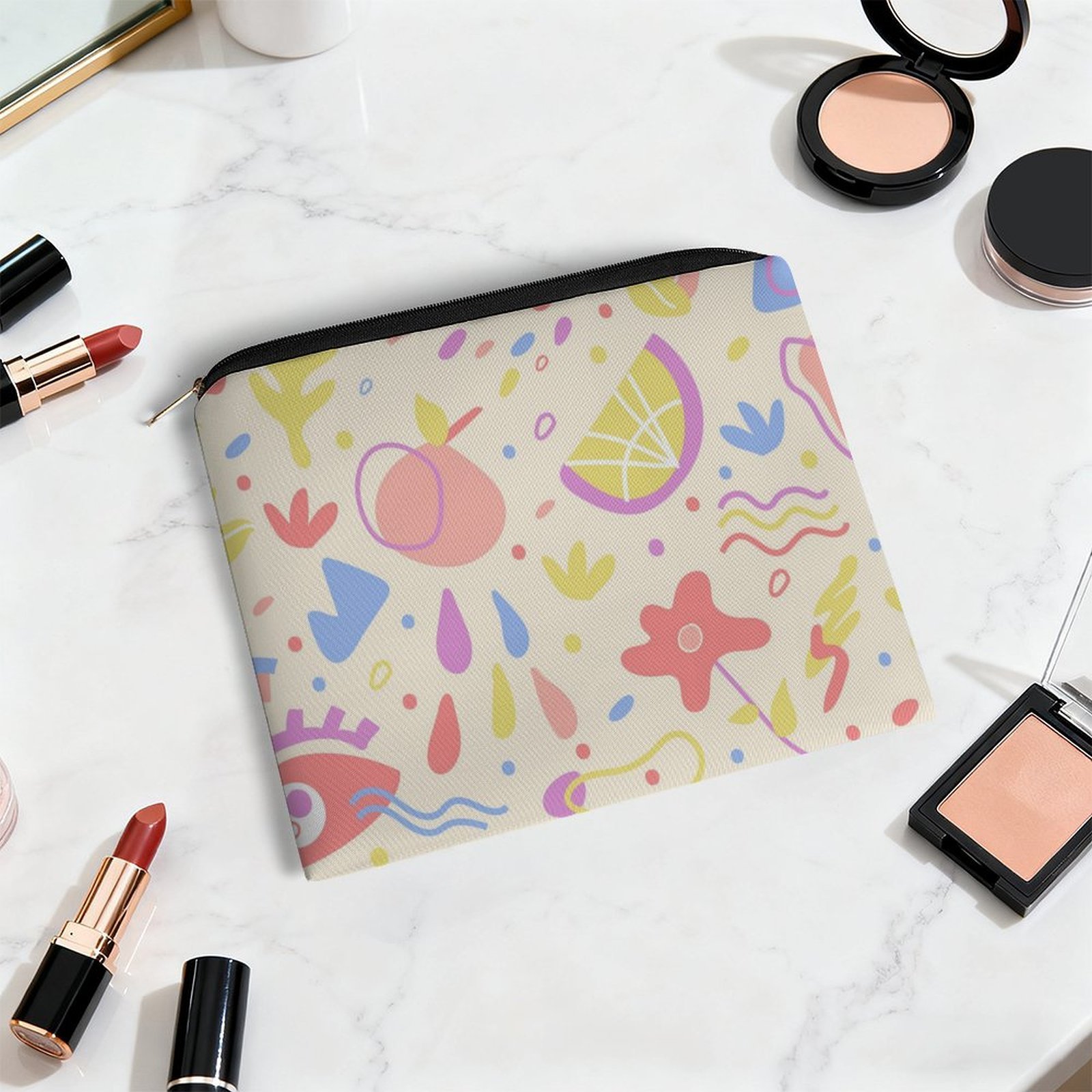 Big pouch floral abstract pattern 8.9"(L) × 6.5"(W) - Image 5