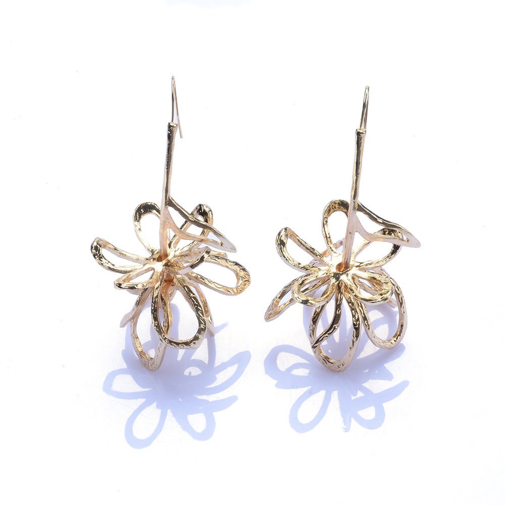 Floral Hollow Drop Earrings - Image 3