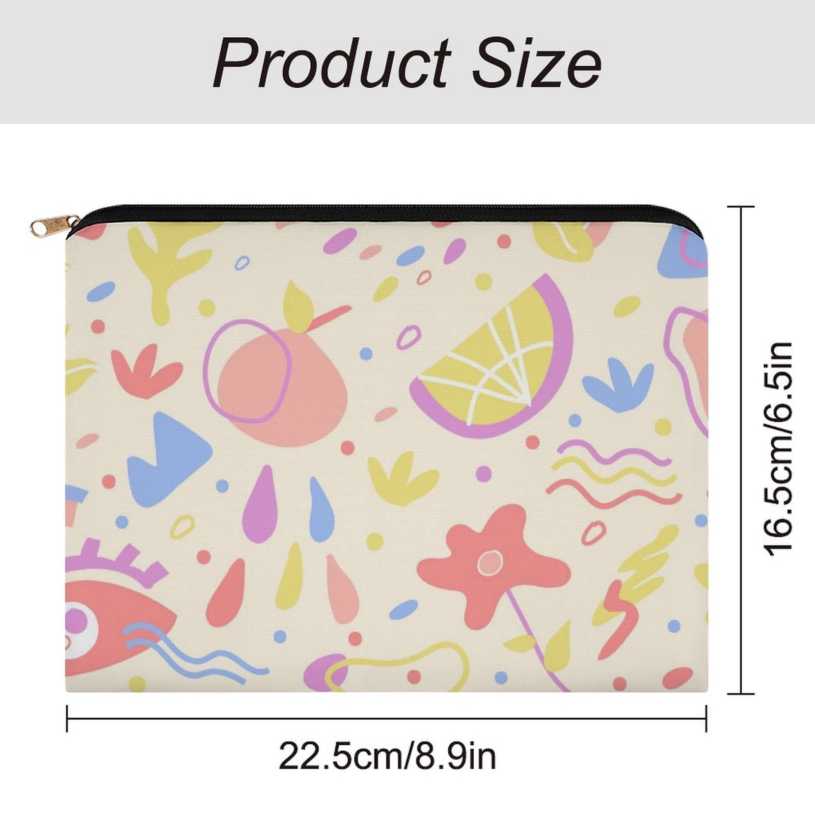 Big pouch floral abstract pattern 8.9"(L) × 6.5"(W) - Image 2
