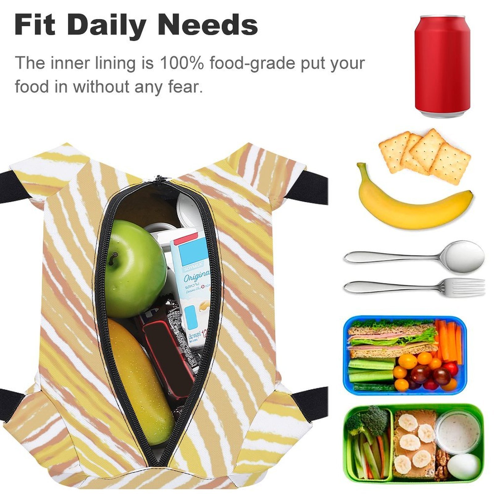 Reusable water resistant lunch bag tote for work, picnics, outdoor, traveling or shopping easy carry - Image 4