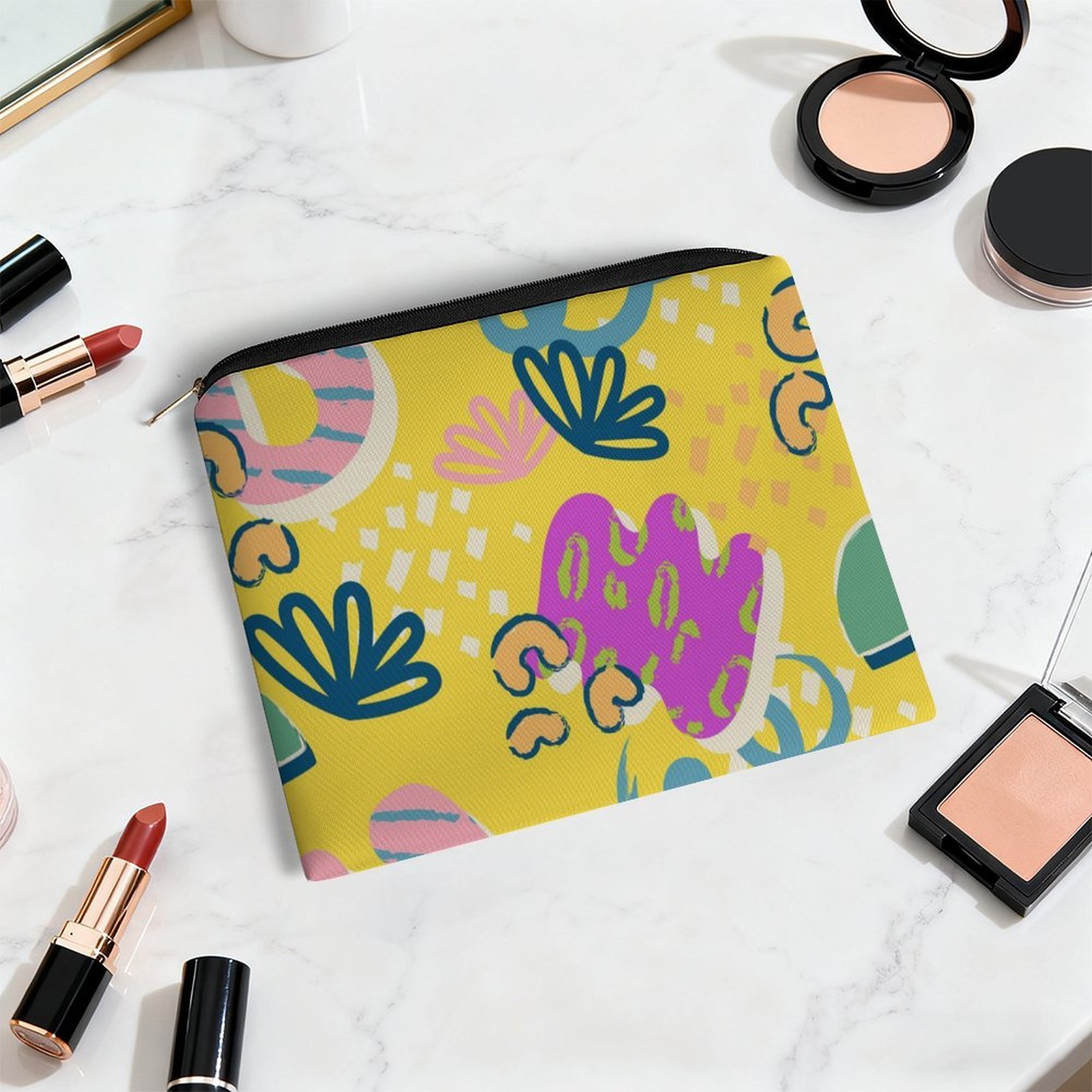 Big pouch floral abstract pattern 8.9"(L) × 6.5"(W) - Image 5