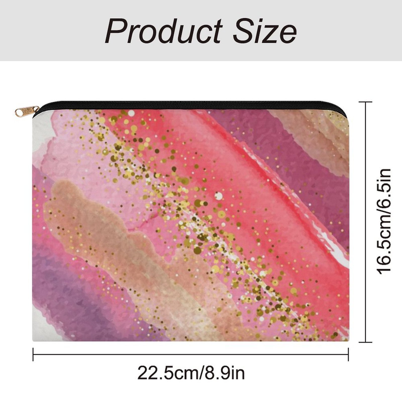 Big pouch floral abstract pattern 8.9"(L) × 6.5"(W) - Image 2