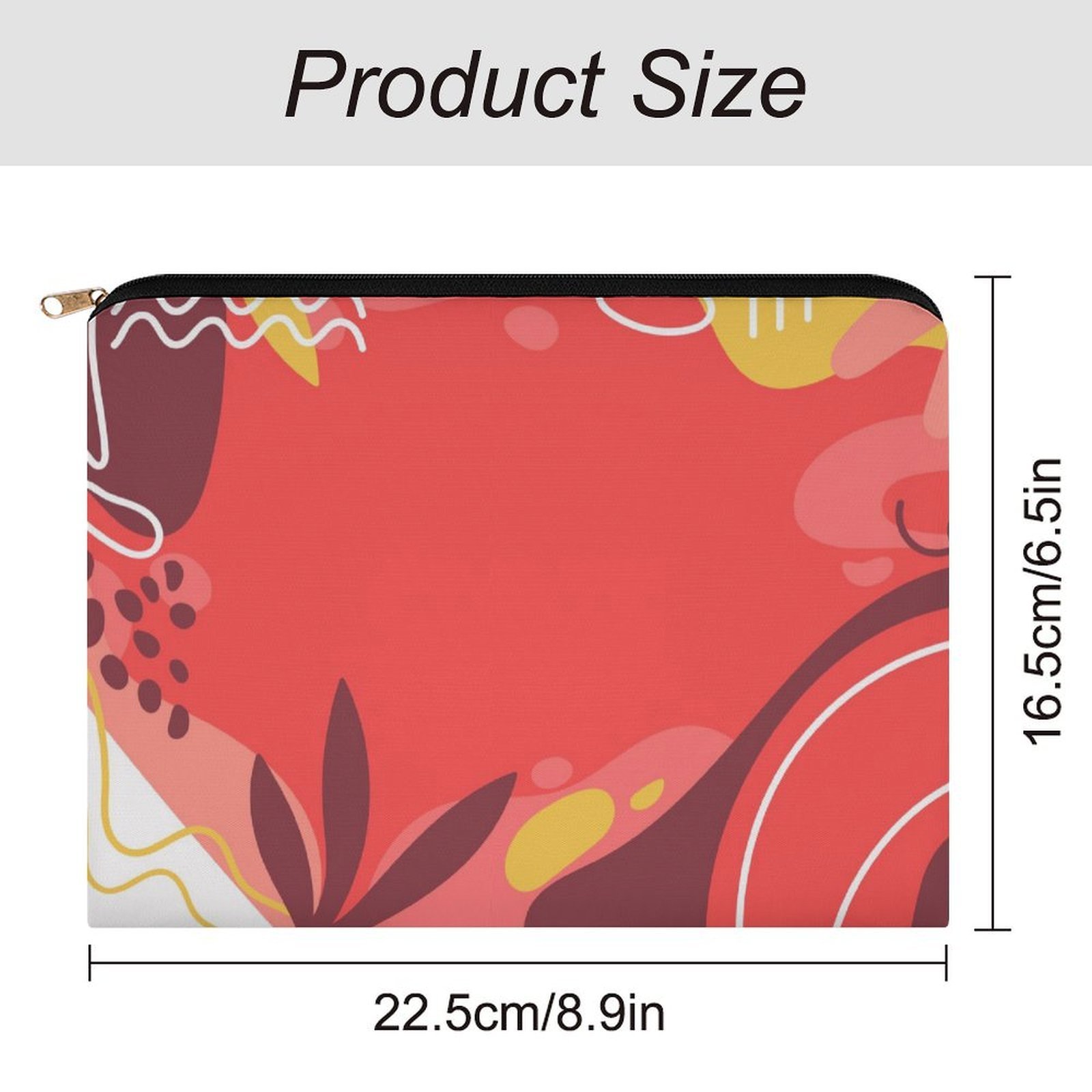 Big pouch floral abstract pattern 8.9"(L) × 6.5"(W) - Image 2