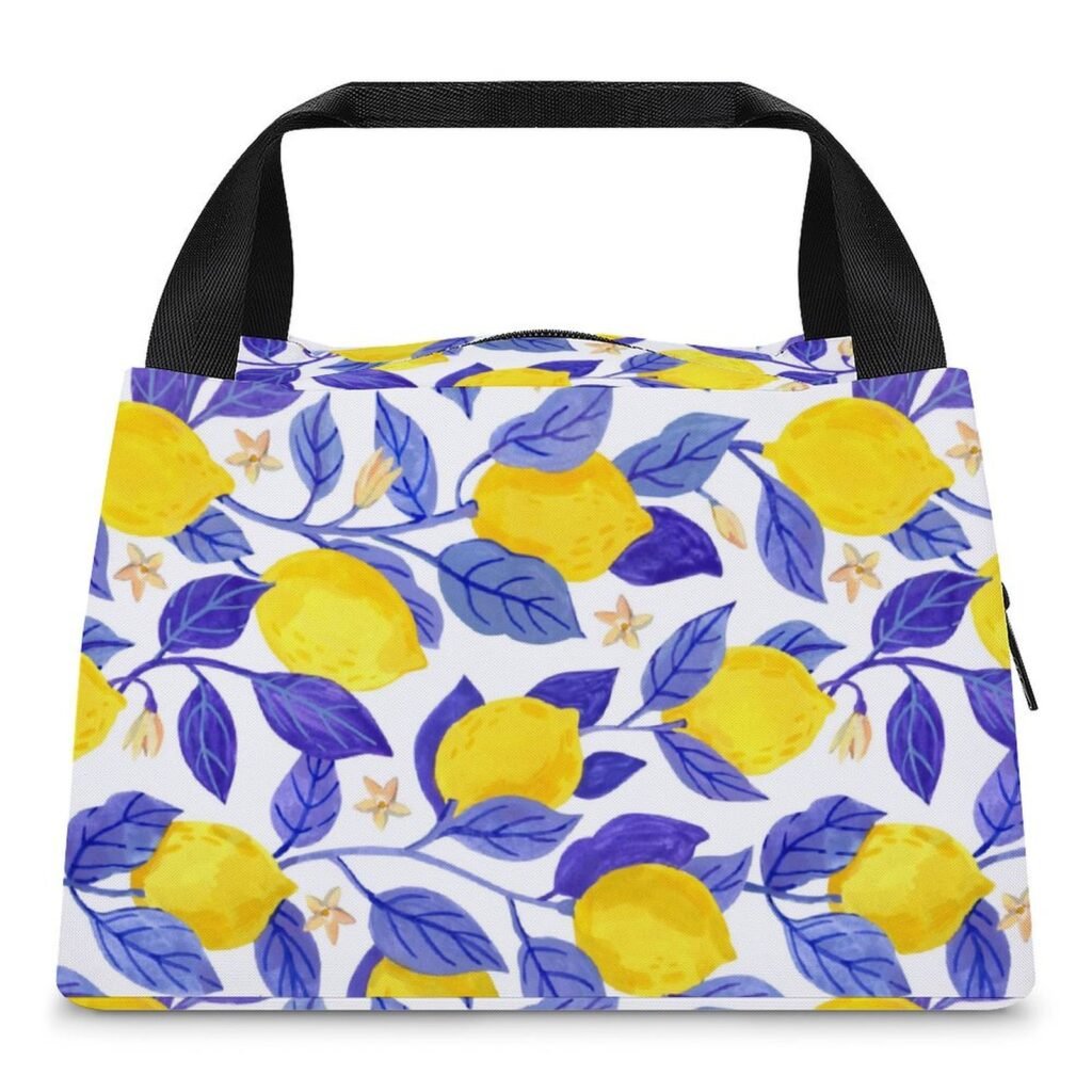 Reusable water resistant  lunch bag tote for work, picnics, outdoor, traveling or shopping easy carry
