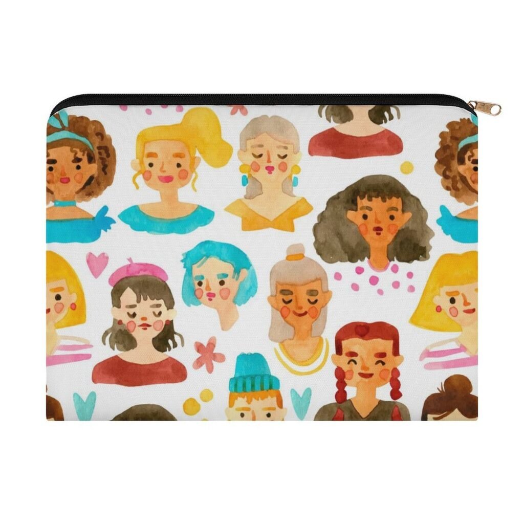 Big pouch bag floral abstract pattern 8.9"(L) × 6.5"(W)