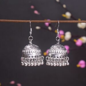 Exotic Vintage jumka Tassel Earrings in silver alloy