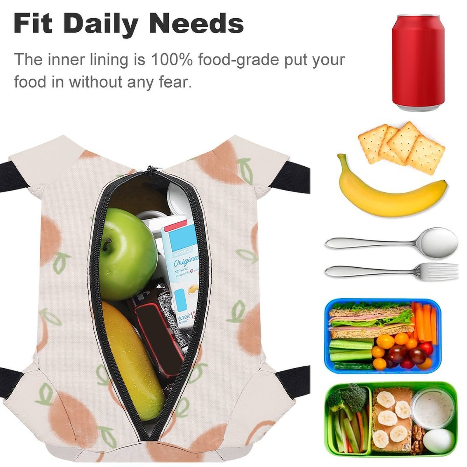 Reusable water resistant lunch bag tote for work, picnics, outdoor, traveling or shopping easy carry - Image 4
