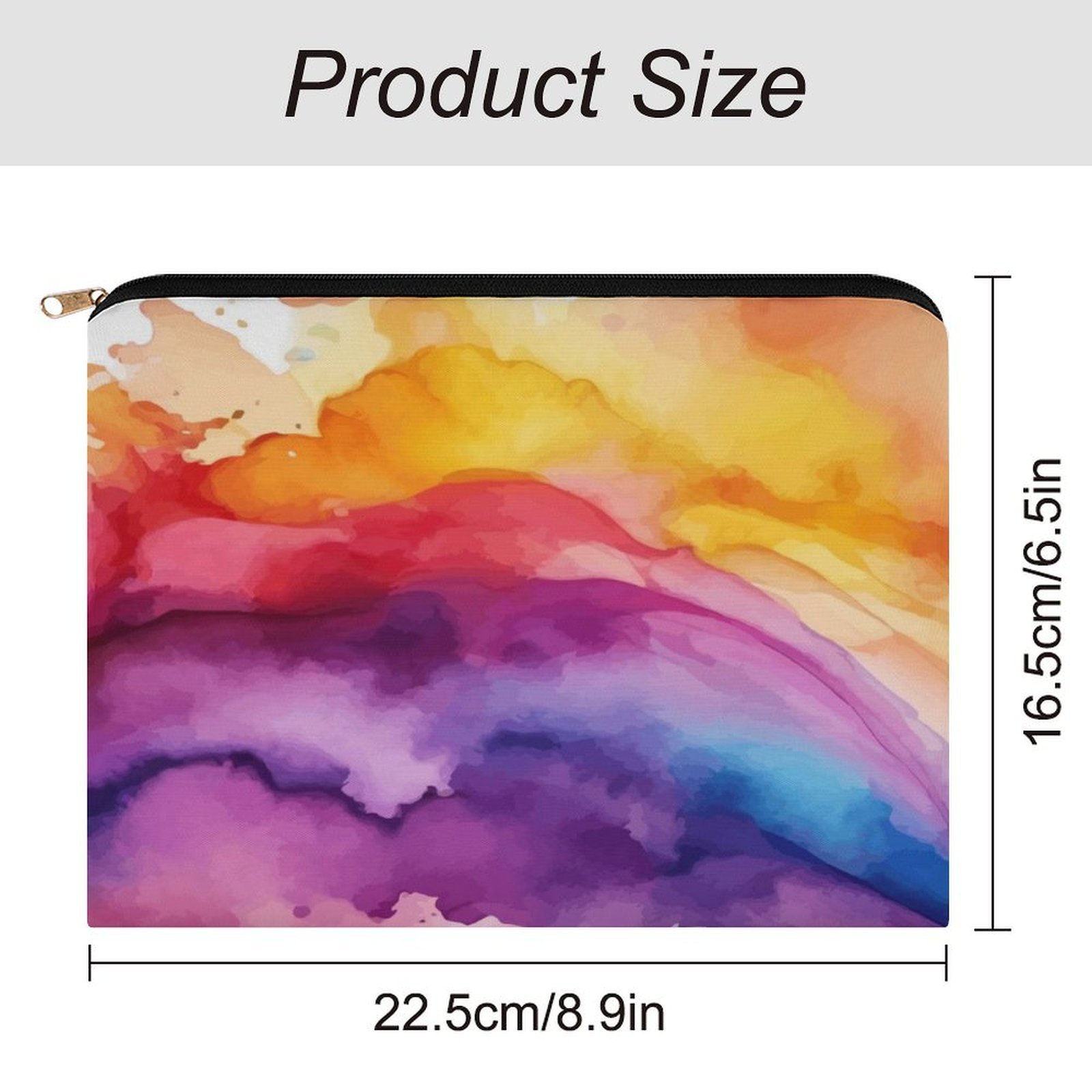 Big pouch bag floral abstract pattern 8.9"(L) × 6.5"(W) - Image 2