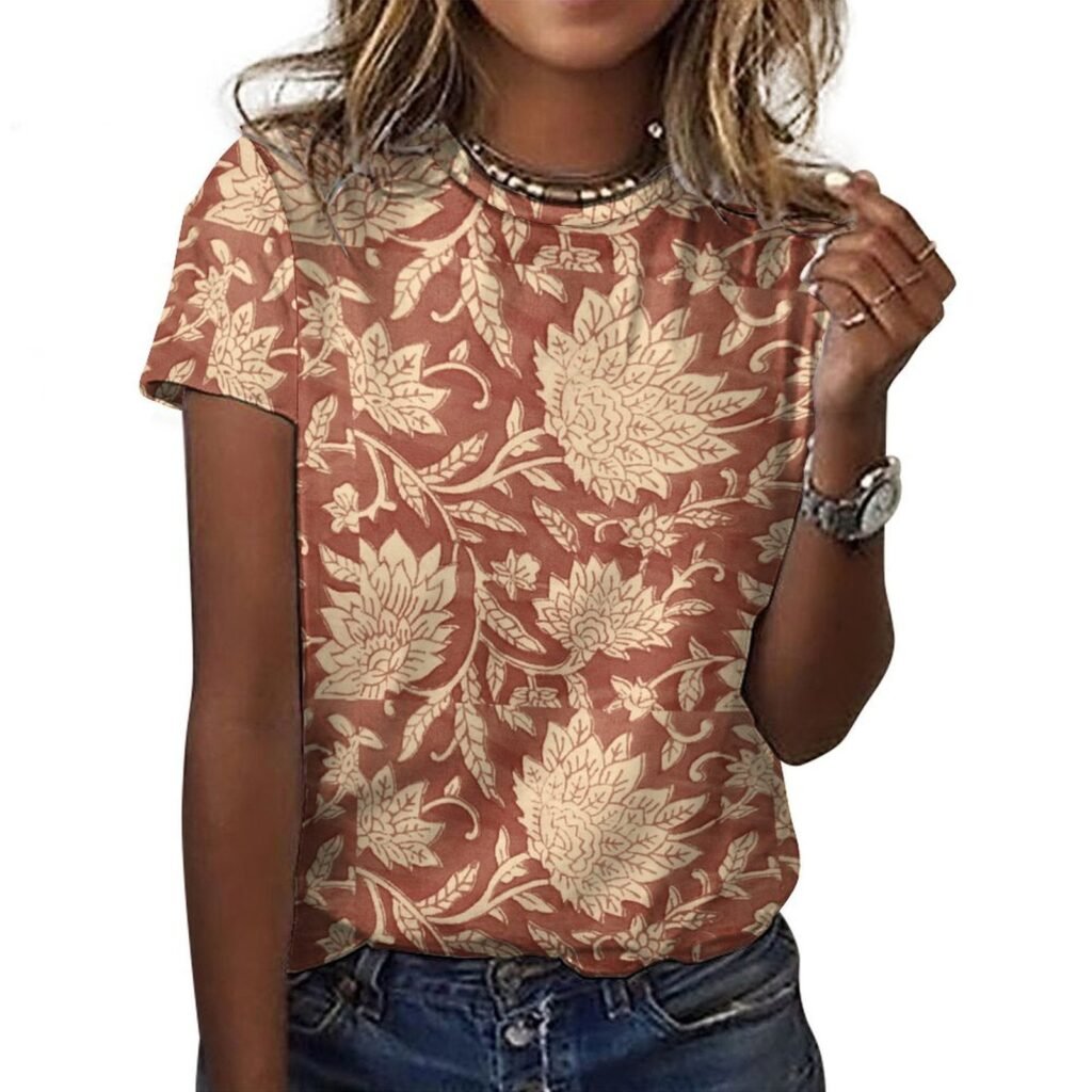 floral All-Over Print Women's Cotton T-Shirt
