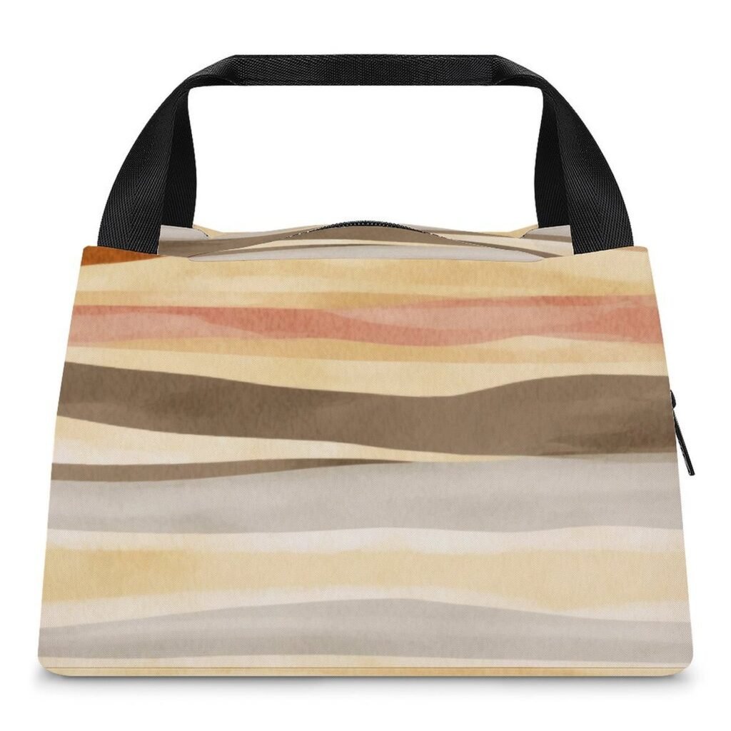 Reusable water resistant  lunch bag tote for work, picnics, outdoor, traveling or shopping easy carry
