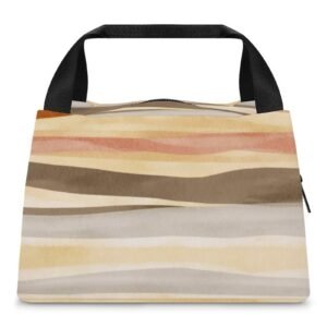 Reusable water resistant  lunch bag tote for work, picnics, outdoor, traveling or shopping easy carry