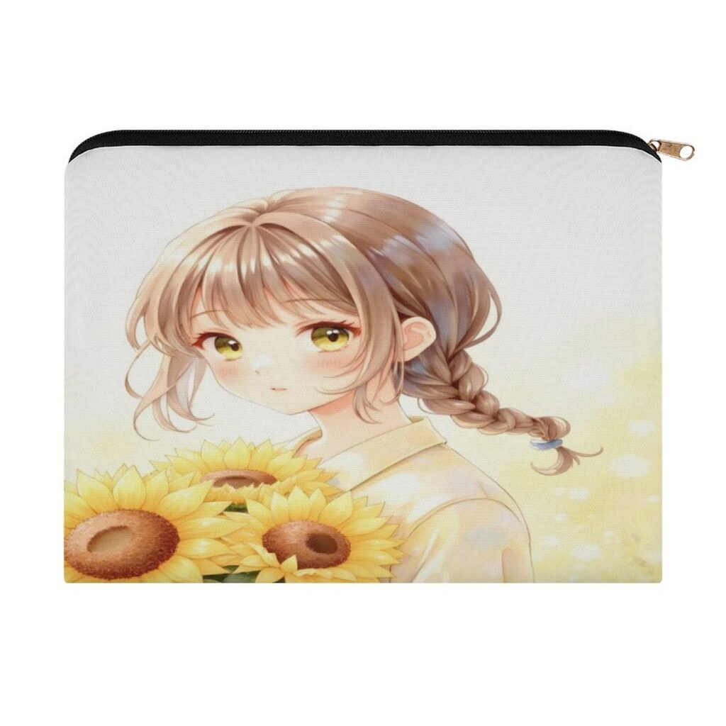Big pouch bag floral abstract pattern 8.9"(L) × 6.5"(W)
