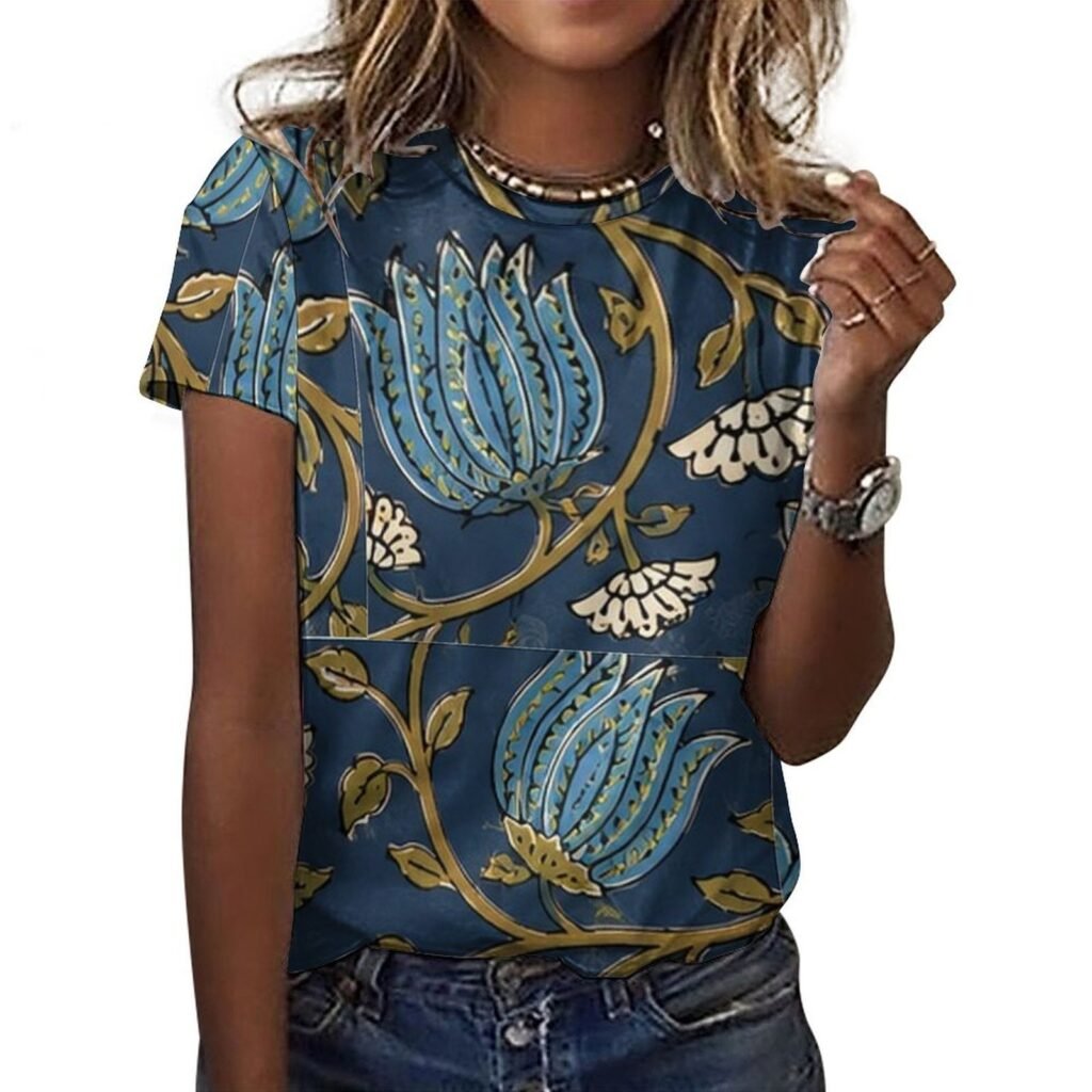 floral All-Over Print Women's Cotton T-Shirt
