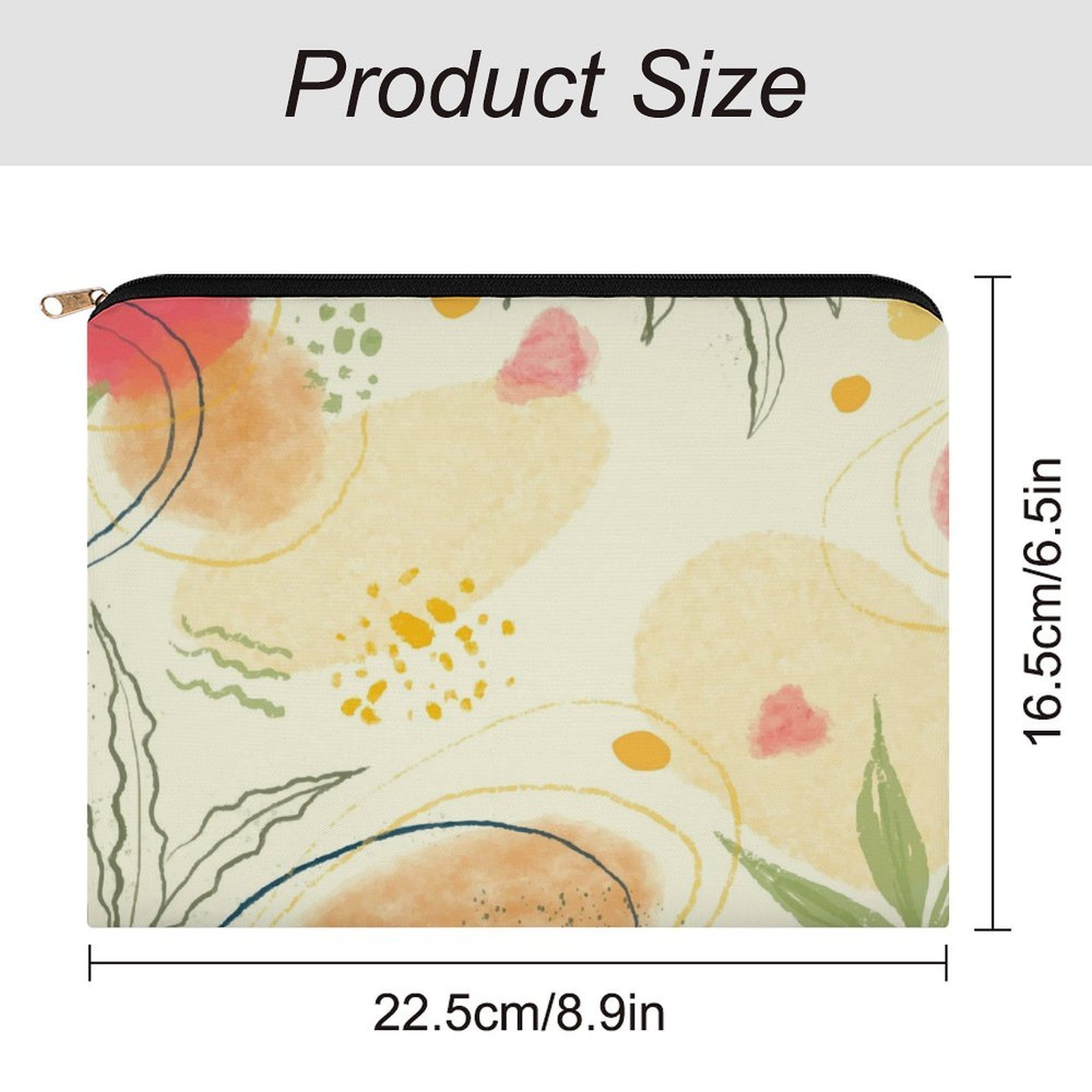 Big pouch floral abstract pattern 8.9"(L) × 6.5"(W) - Image 2