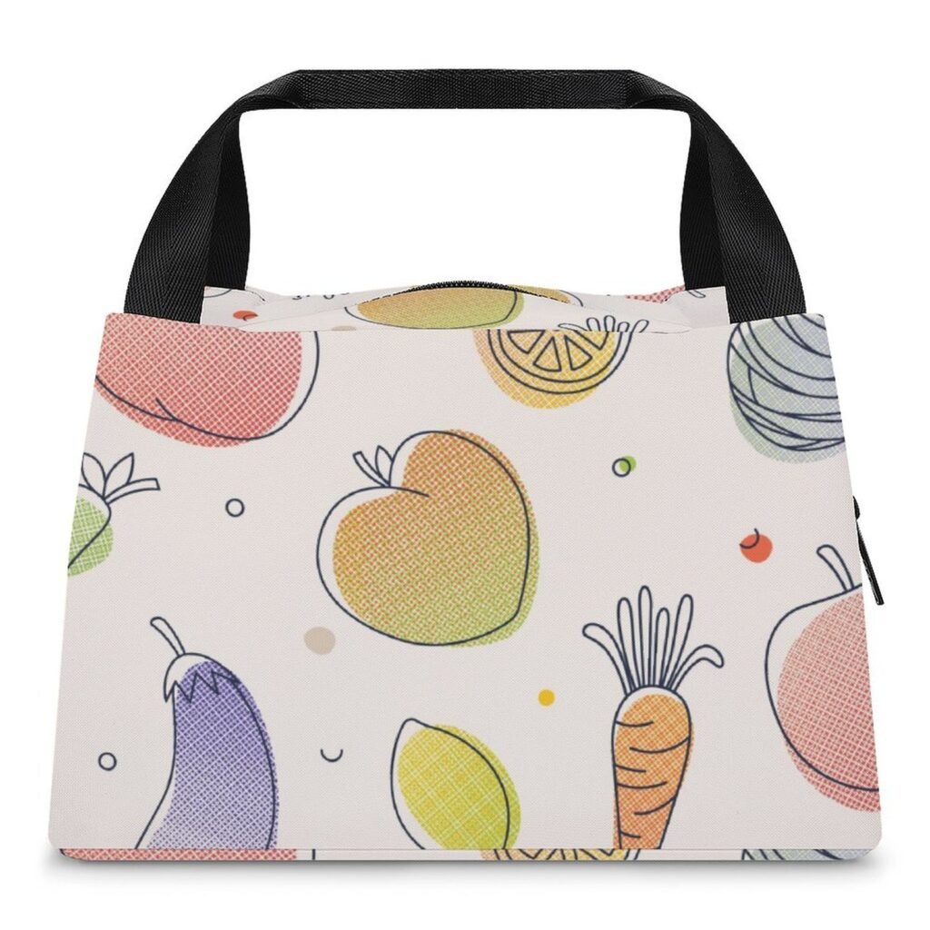 Reusable water resistant  lunch bag tote for work, picnics, outdoor, traveling or shopping easy carry