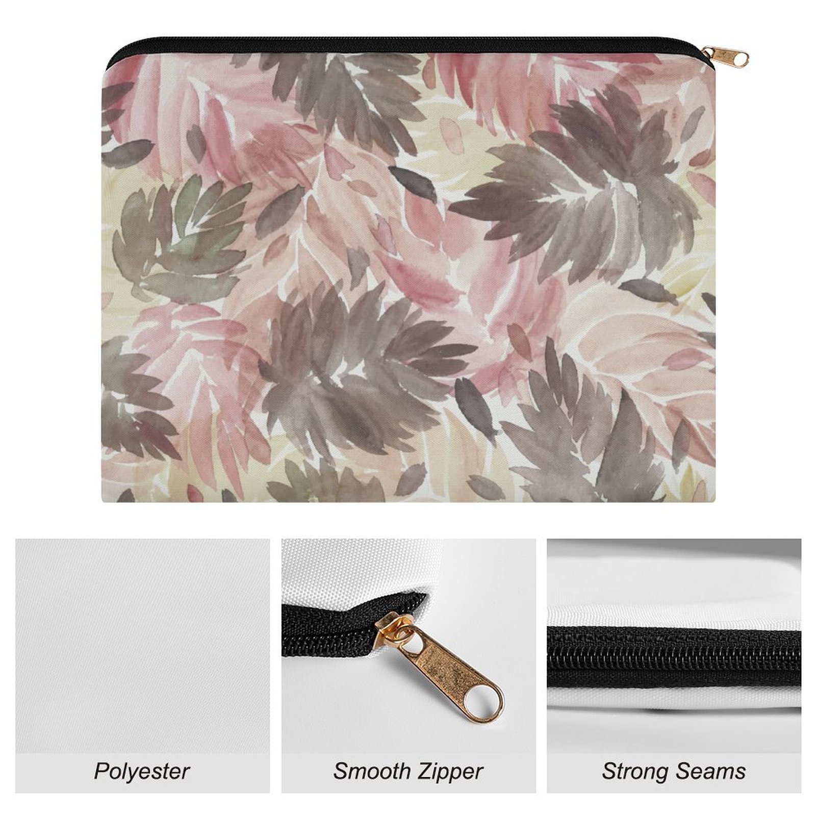 Big pouch bag floral abstract pattern 8.9"(L) × 6.5"(W) - Image 7