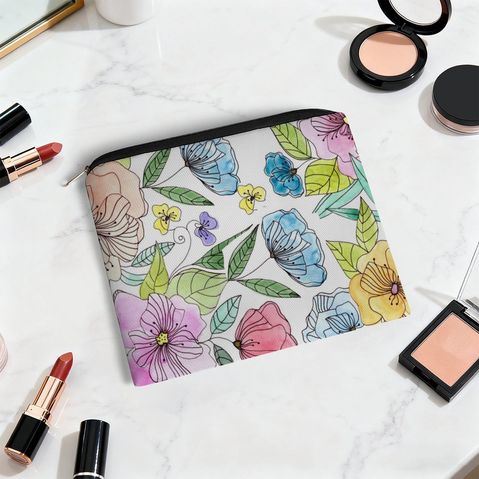 Big pouch bag floral graphics 8.9"(L) × 6.5"(W) - Image 5