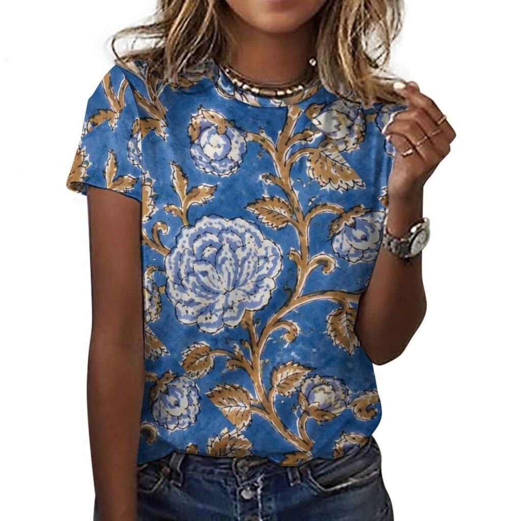 floral design All-Over Print Women's Cotton T-Shirt