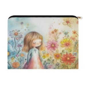 Big pouch bag floral abstract pattern 8.9"(L) × 6.5"(W)