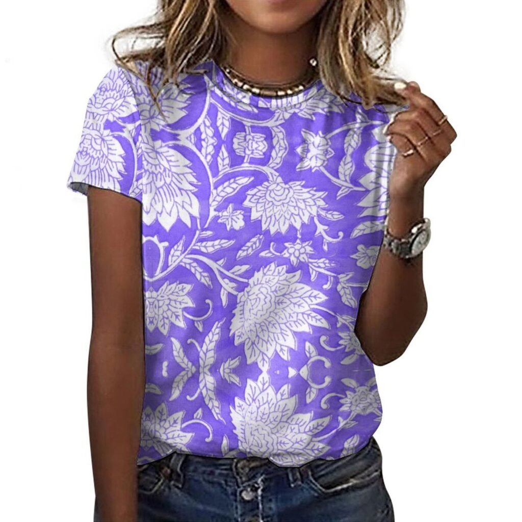 floral All-Over Print Women's Cotton T-Shirt