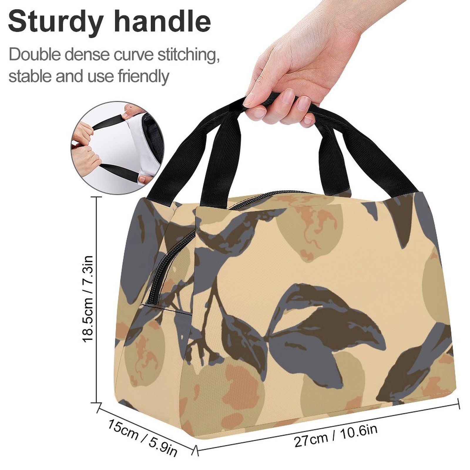 Reusable water resistant lunch bag tote for work, picnics, outdoor, traveling or shopping easy carry - Image 2