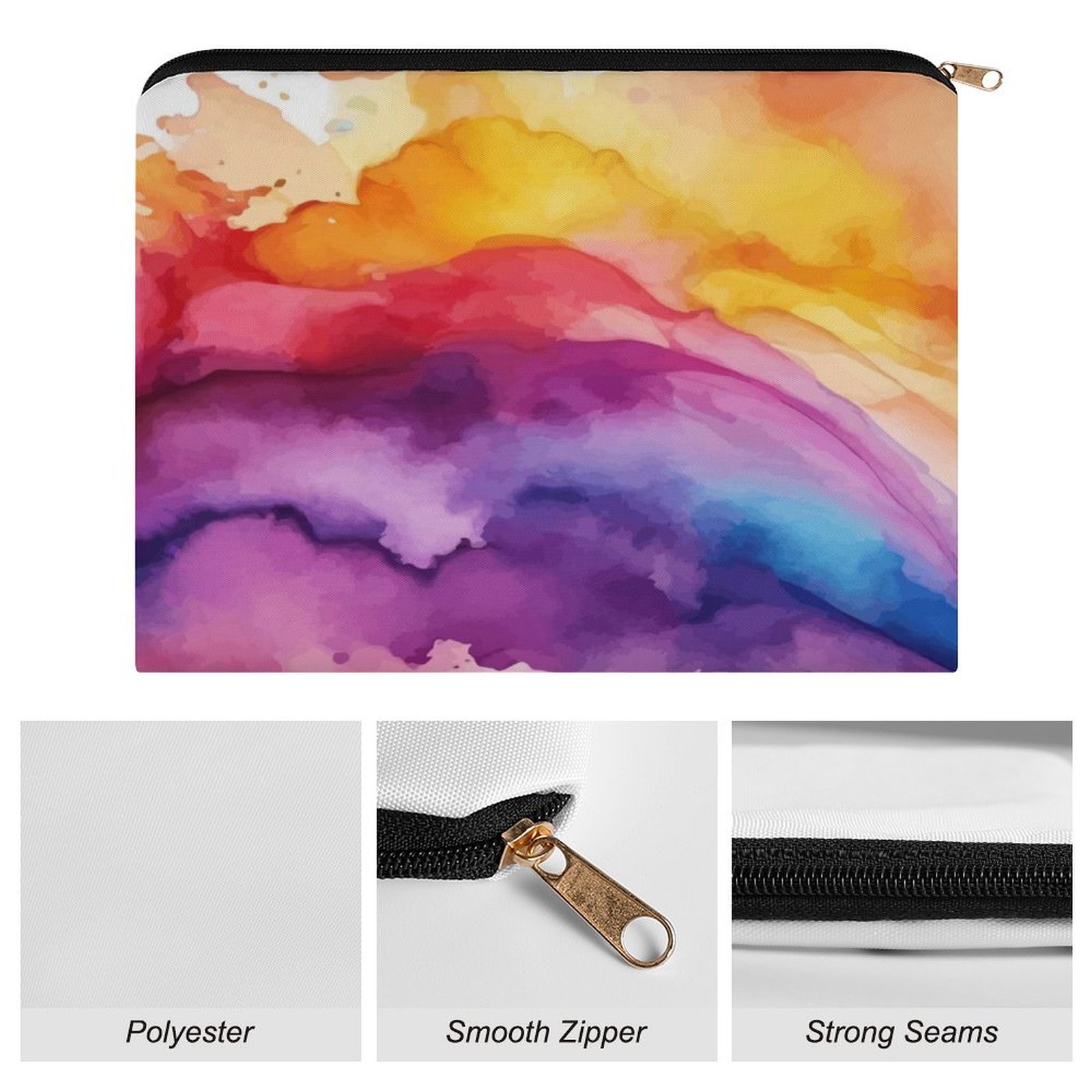 Big pouch bag floral abstract pattern 8.9"(L) × 6.5"(W) - Image 7