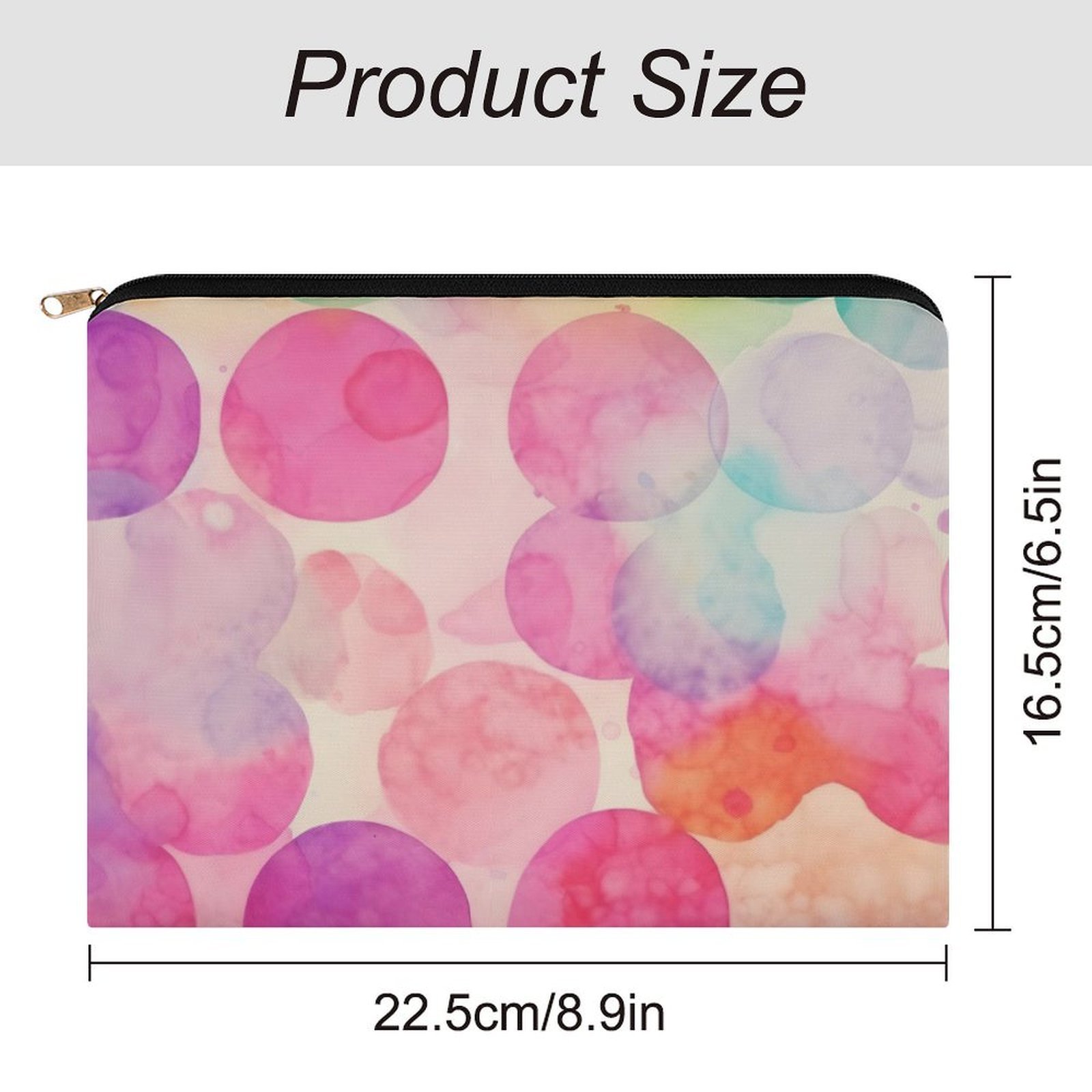 Big pouch floral abstract pattern 8.9"(L) × 6.5"(W) - Image 2