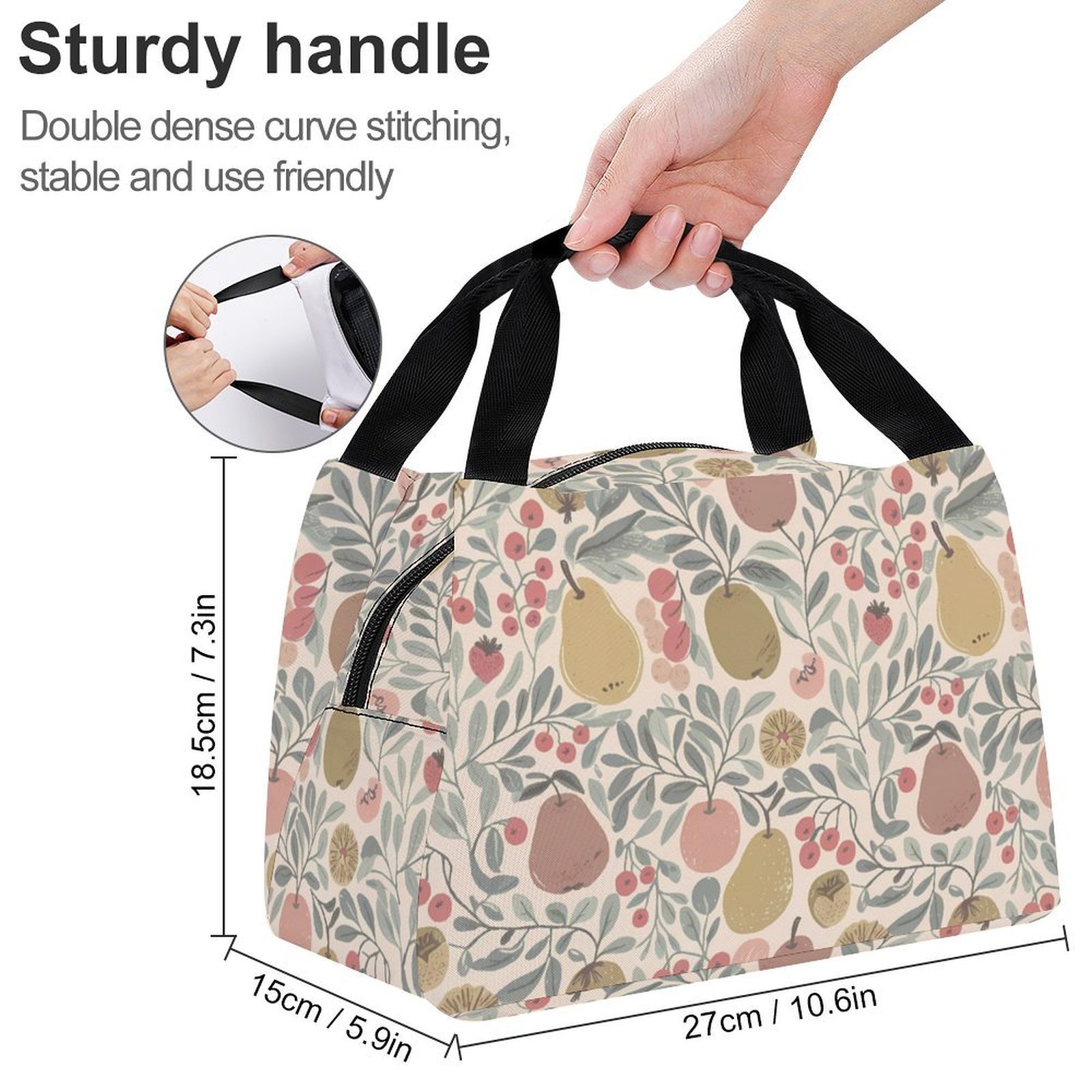 Reusable water resistant lunch bag tote for work, picnics, outdoor, traveling or shopping easy carry - Image 2
