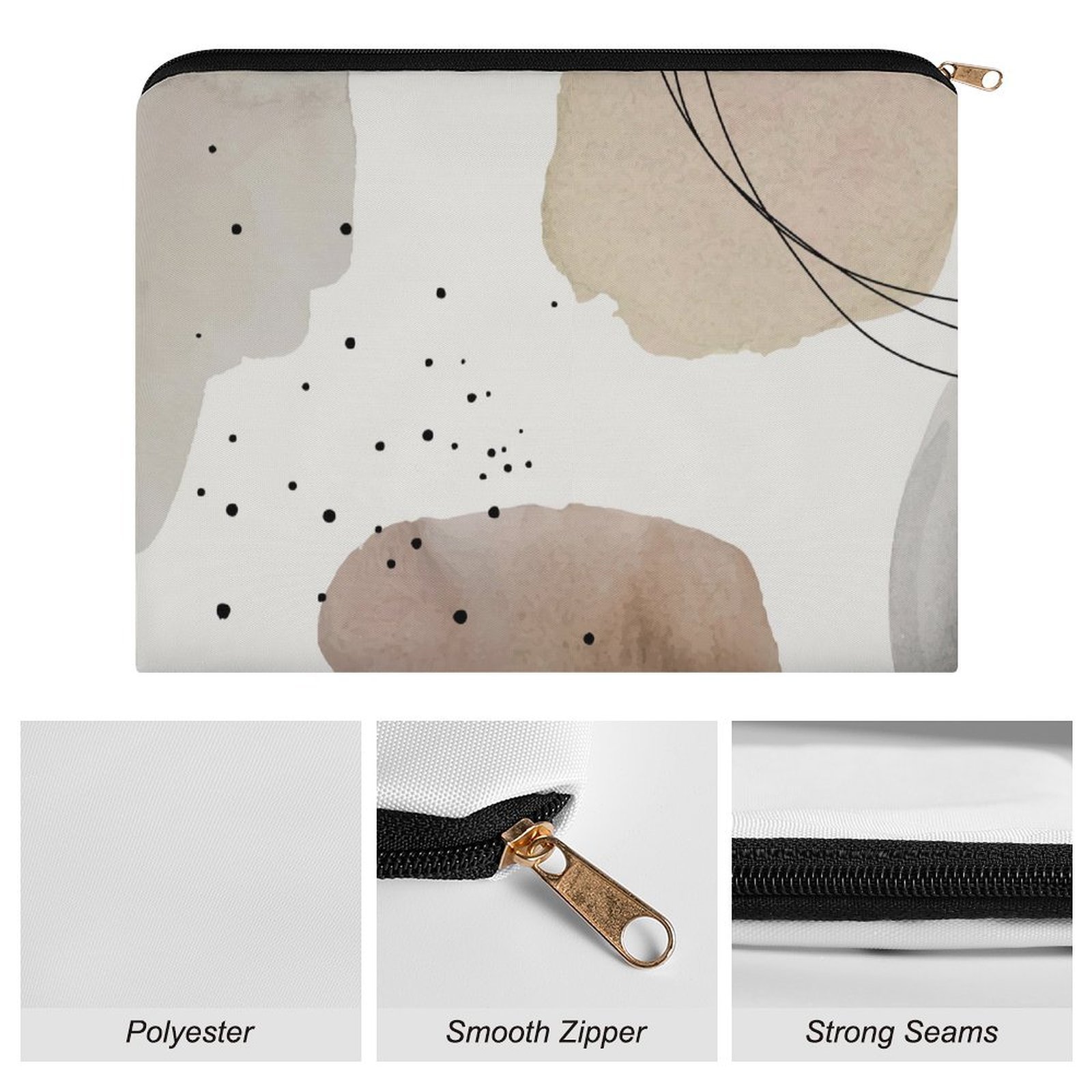 Big pouch floral abstract pattern 8.9"(L) × 6.5"(W) - Image 7