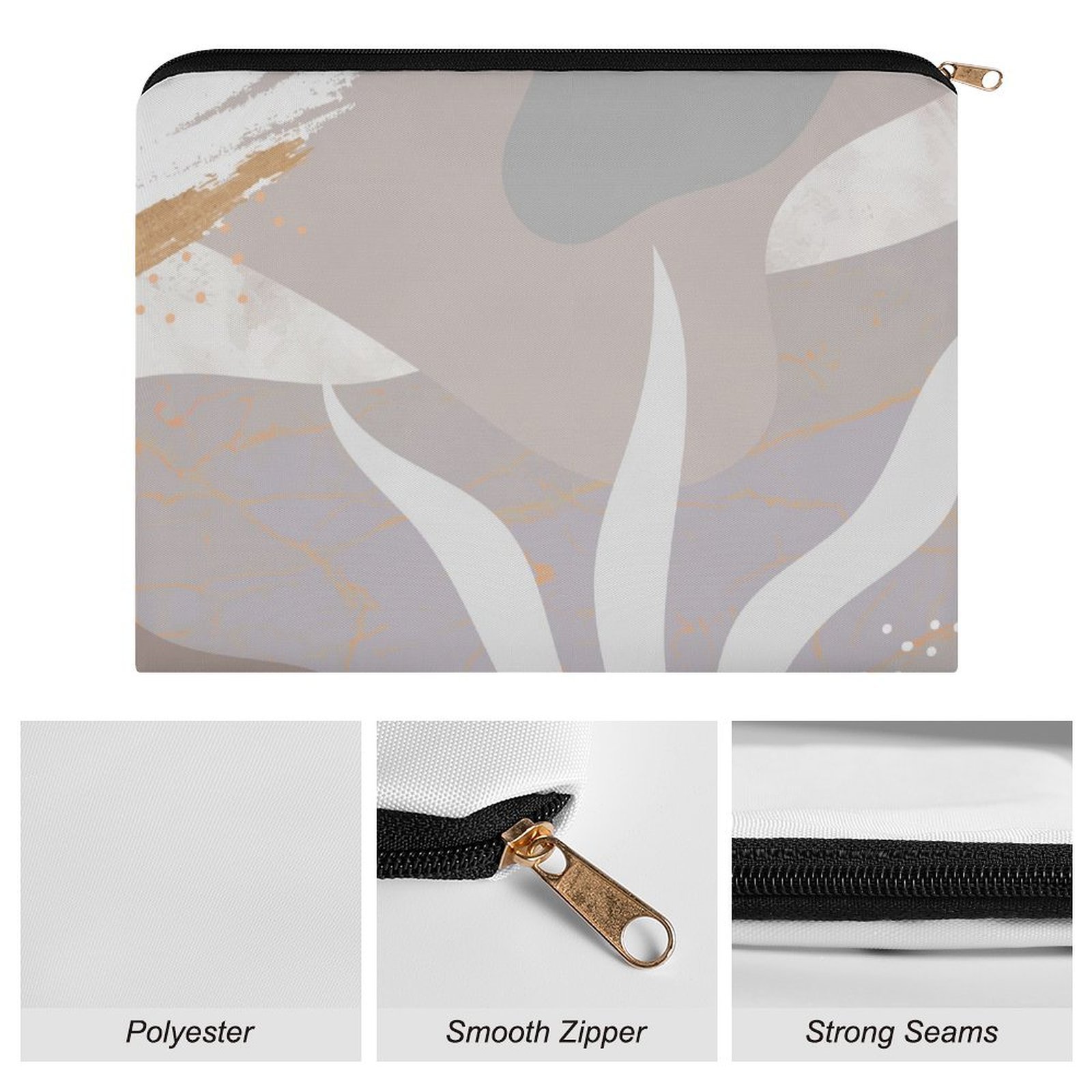 Big pouch floral abstract pattern 8.9"(L) × 6.5"(W) - Image 7