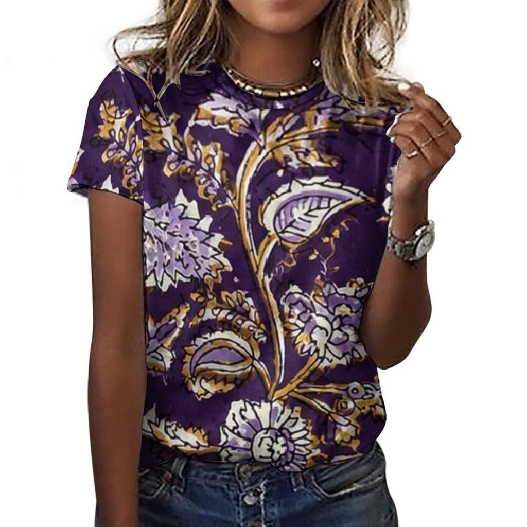 floral All-Over Print Women's Cotton T-Shirt