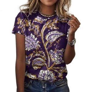 floral All-Over Print Women's Cotton T-Shirt