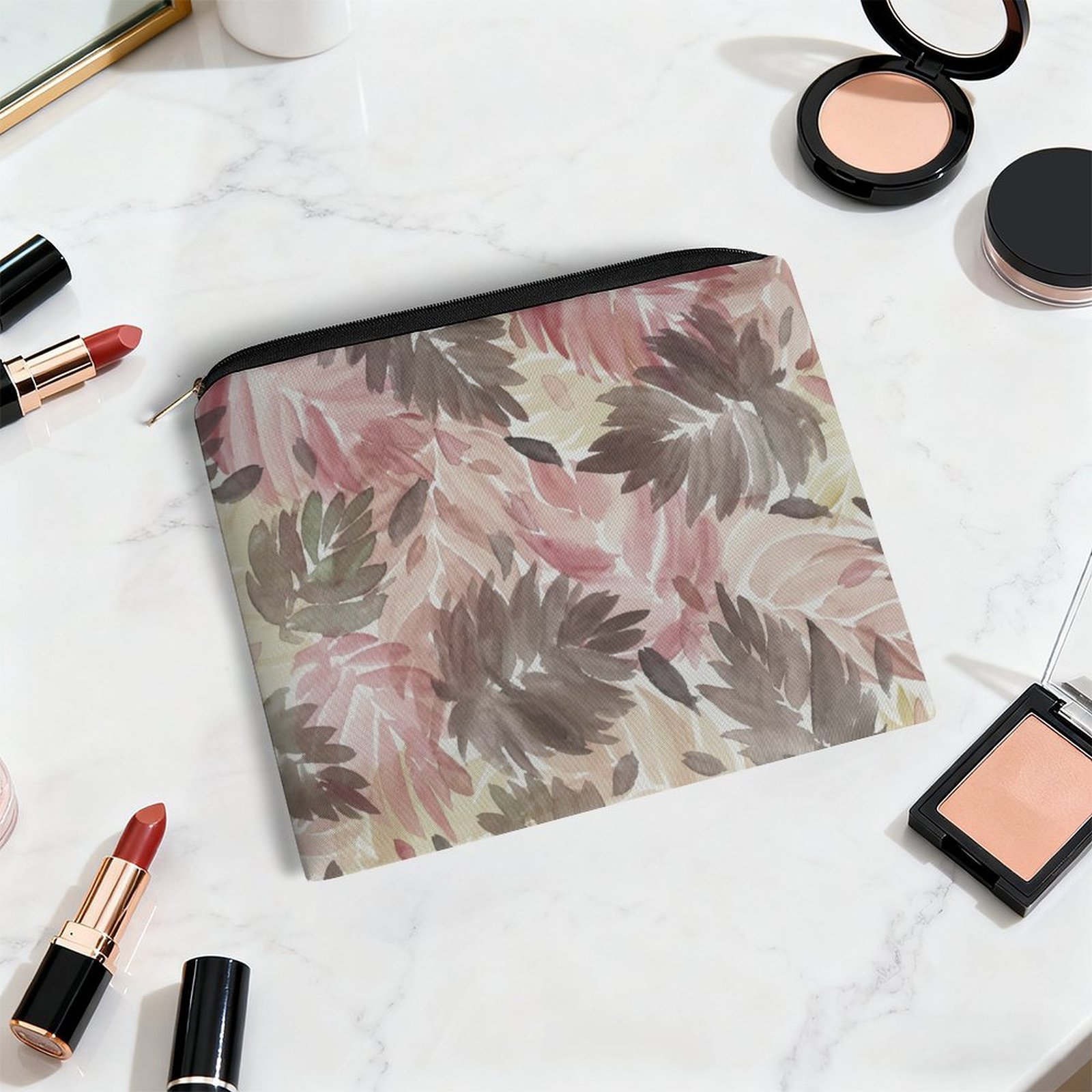 Big pouch bag floral abstract pattern 8.9"(L) × 6.5"(W) - Image 5